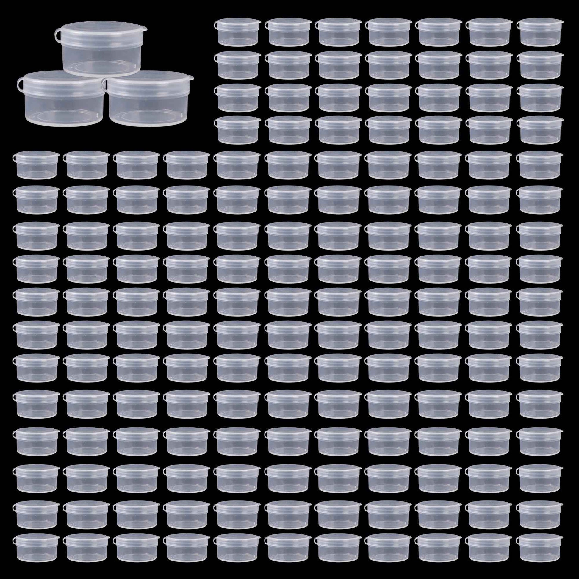 ZFYOUNG 150pcs plastic cosmetic jar 7g/7ml clear case with snap lids portable,Travel Storage Cosmetic Samples Beauty Products Mini Containers with Lids, Airtight Cosmetic Containers with Lids