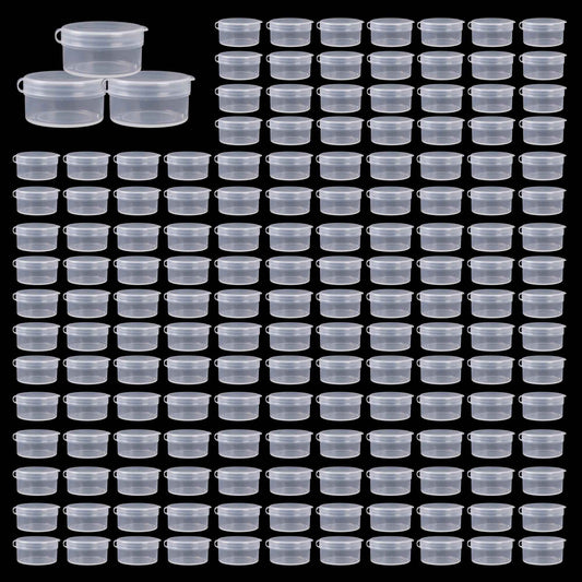 ZFYOUNG 150pcs plastic cosmetic jar 7g/7ml clear case with snap lids portable,Travel Storage Cosmetic Samples Beauty Products Mini Containers with Lids, Airtight Cosmetic Containers with Lids