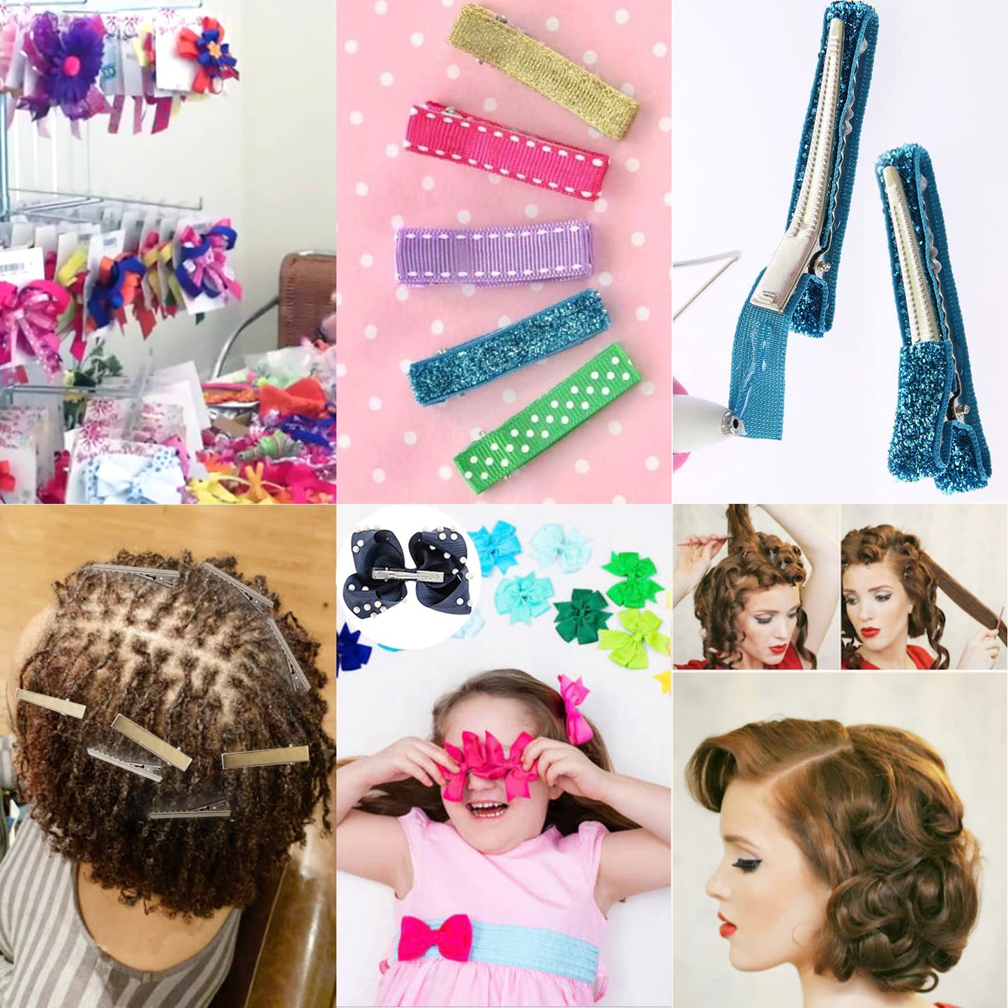 TseroFay 80Pcs Alligator Hair Bows Clips for Crafts,(5.7cm/2.24") DIY Bow Clips Bulk, Gator Metal Clip, Hairdresser Clips for Bow Making, Large Plain Clips Supplies 2.24" Dreadlock Dreads Retwist