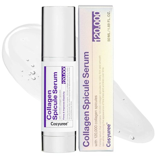 Cosyuree Collagen Spicule Serum, 120,000 Micro Spicules for Glass Skin, Wrinkle Treatment & Hydration, Skin Radiance, Improve Elasticity, for Sensitive Skin, Korean Skincare 1.69 fl.oz.