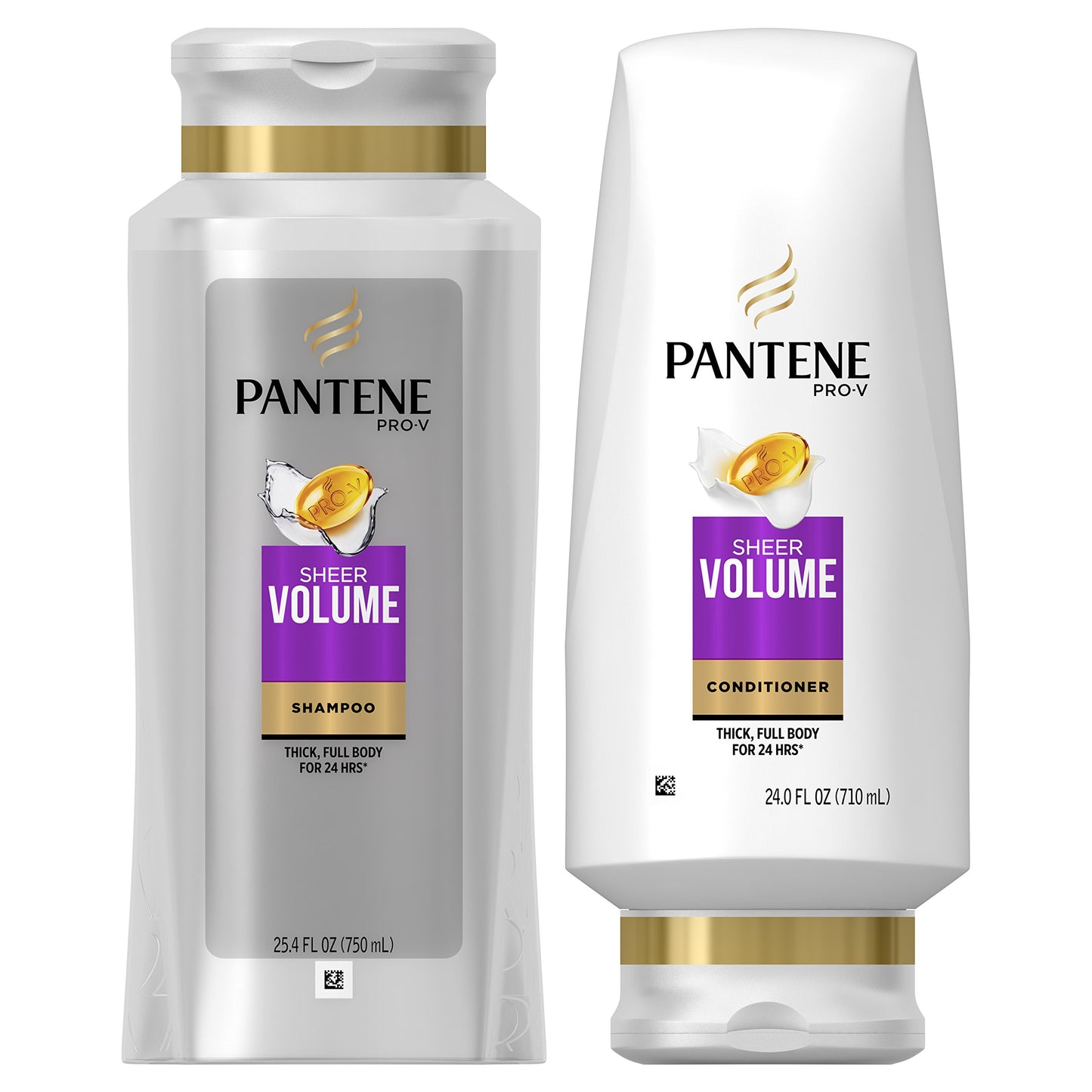 Pantene Volumizing Shampoo and Sulfate Free Conditioner for Fine Hair, Sheer Volume, 25.4 Fl Oz (Pack of 2)