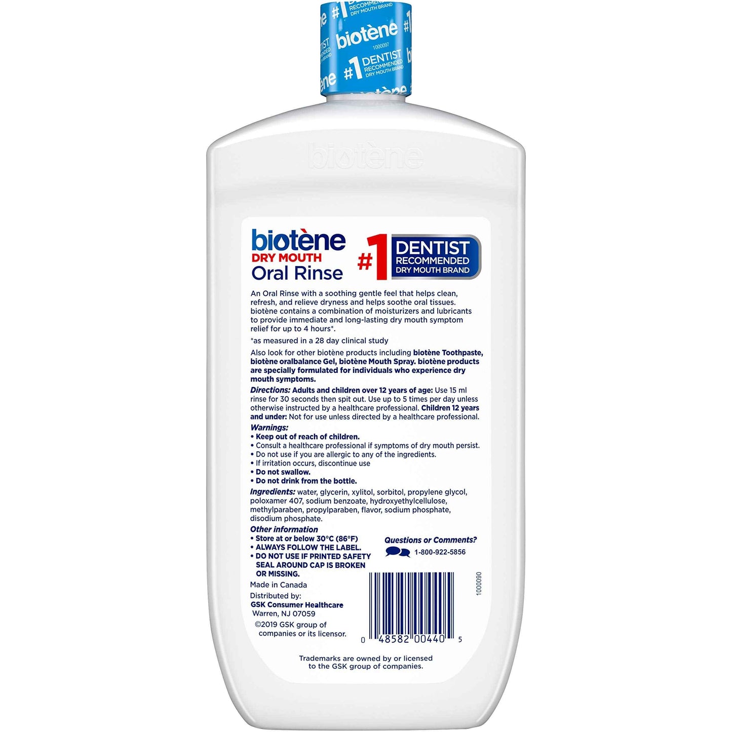 Biotene Oral Rinse Mouthwash for Dry Mouth, Breath Freshener and Dry Mouth Treatment, Fresh Mint - 2x33.8 fl oz