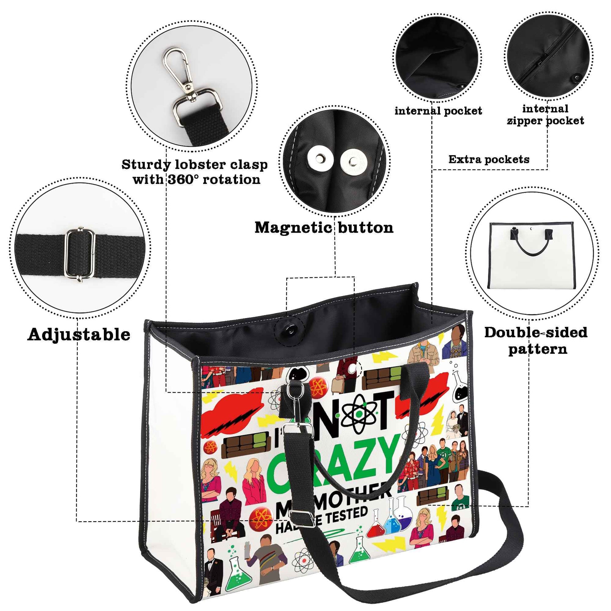 CMNIM Cosmetic Bag Fans Inspired Gift for TV Show Lover I'm Not Crazy My Mother Had Me Tested