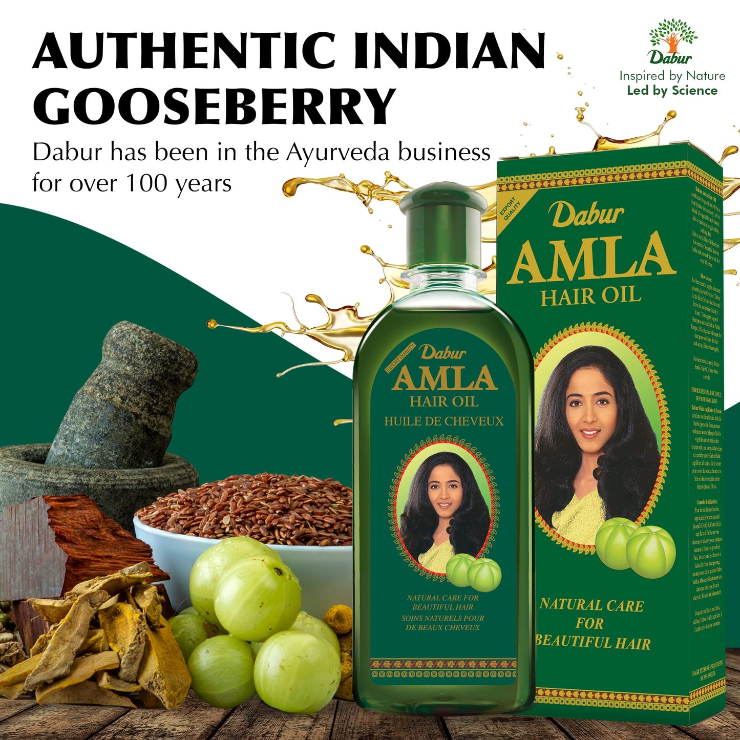 Dabur Amla Hair Oil - Amla Oil, Amla Hair Oil, Amla Oil for Healthy Hair and Moisturized Scalp, Indian Hair Oil for Men and Women, Bio Oil for Hair, Natural Care for Beautiful Hair (300ml)