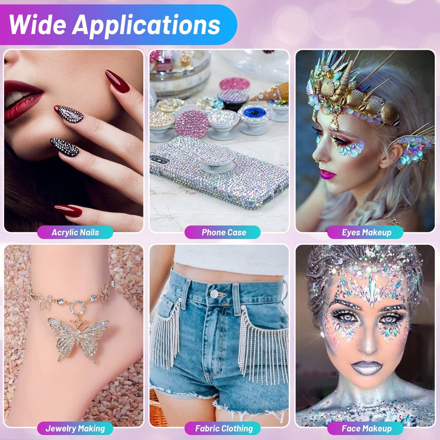 3600Pcs Eye Gems Face Rhinestones with SFX Makeup Glue, Shynek Hair Rhinestones Crystal AB Rhinestones Body Jewels with Tweezers Dotting Tools Spirit Adhesive for Costume Cosplay