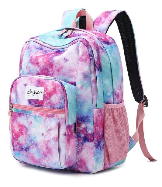 abshoo Classical Basic Womens Galaxy School Backpack For College Teen Girls Water Resistant Bookbag (Galaxy Pink)