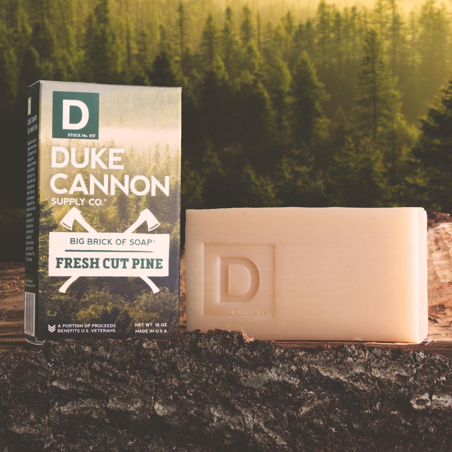 Duke Cannon Supply Co. Big Brick of Soap Bar for Men Fresh Cut Pine (Split Pine Scent) Multi-Pack - Superior Grade, Extra Large, Masculine Scents, All Skin Types, Paraben-Free, 10 oz (3 Pack)