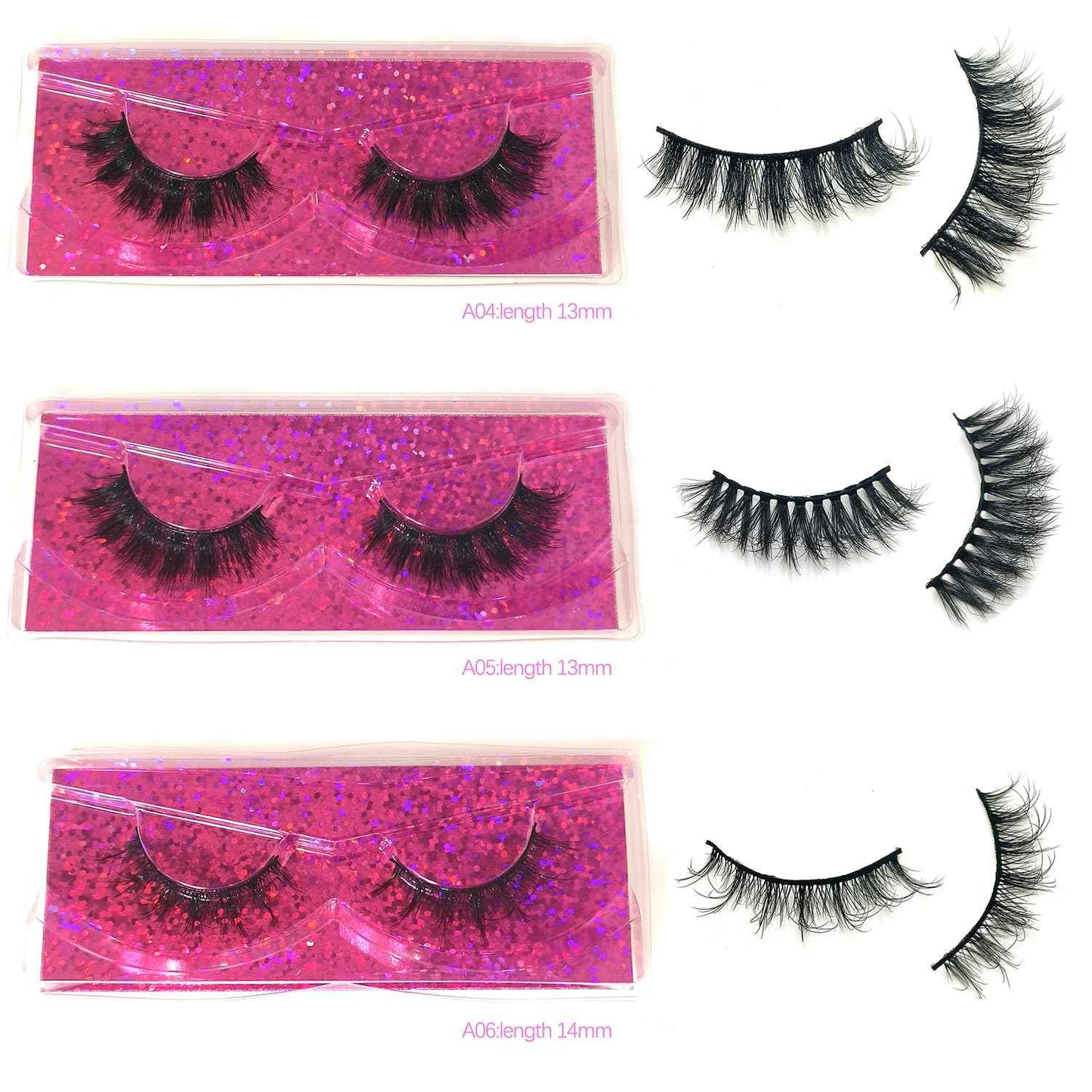 U-Hotmi Natural Look Fluffy Eye Lashes, Faux 3D Mink Lashes 10 Styles Eyelashes Wholesale(50 Pairs)