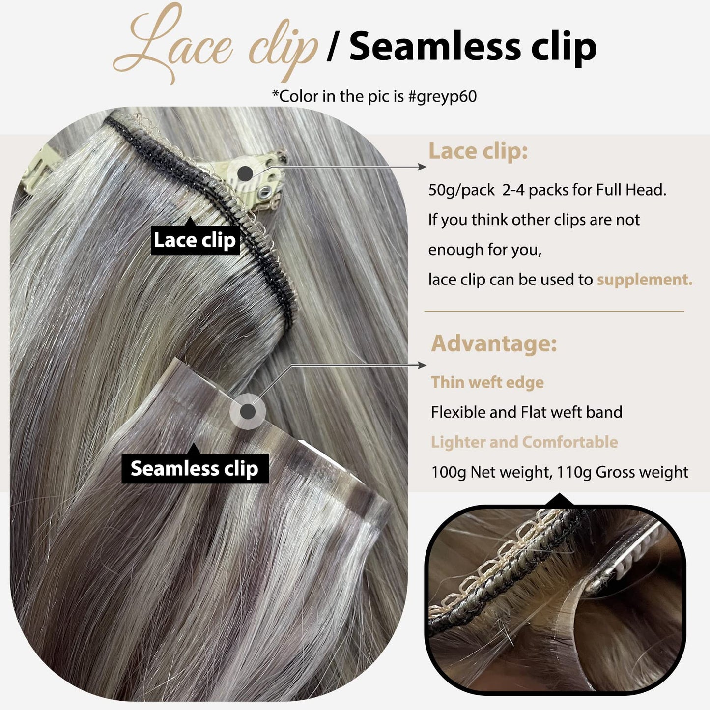 Full Shine Hair Extensions Real Human Hair Clip ins Blonde Highlight Seamless Clip in Human Hair Extensions 18 Inch 8 Pcs PU Clip in Extensions Skin Weft Clip in Hair Extensions 120 Grams