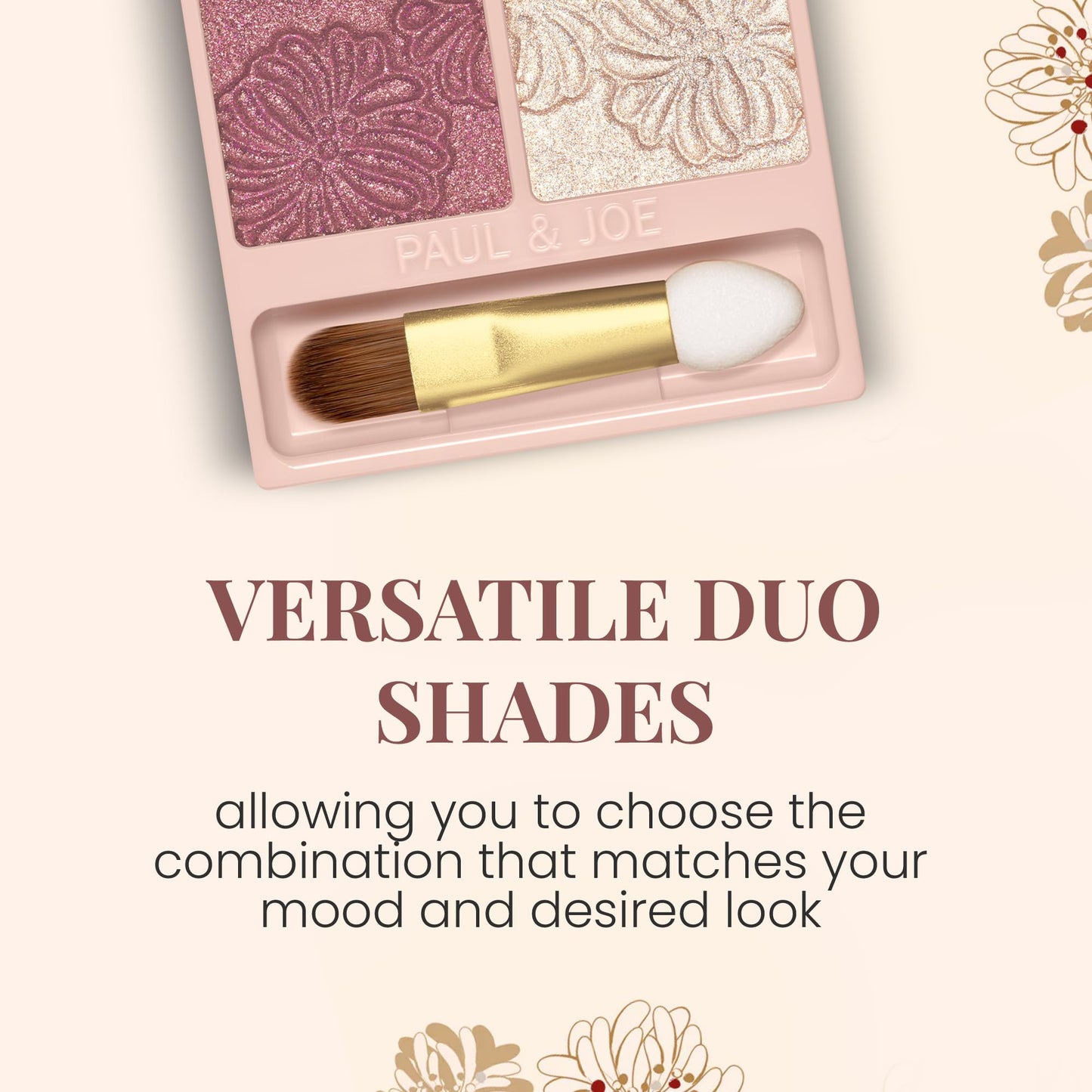 Paul & Joe Eyeshadow Duo, Two Complimentary Eye Color Shades to create Eyeshadow Palette, Refill only, Compact sold separately, Wine Red and Champagne Gold, 02 Evening Dress, 0.71 oz