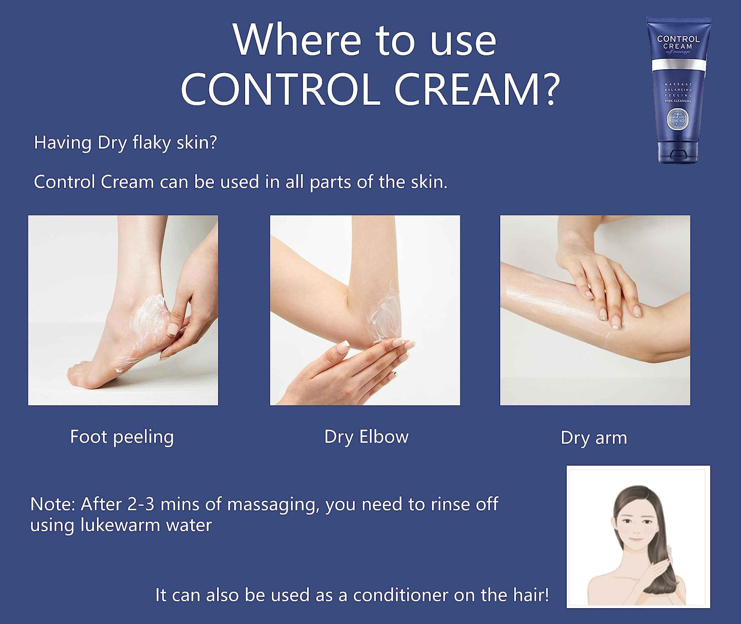 CHARMZONE Control Cream | Korean Face & Body Massage Cream for Gentle Exfoliation, Sebum & Pore Care, Deep Hydration, Smooth Radiant Skin, Professional K-Beauty Self-Massage | 5.07 oz