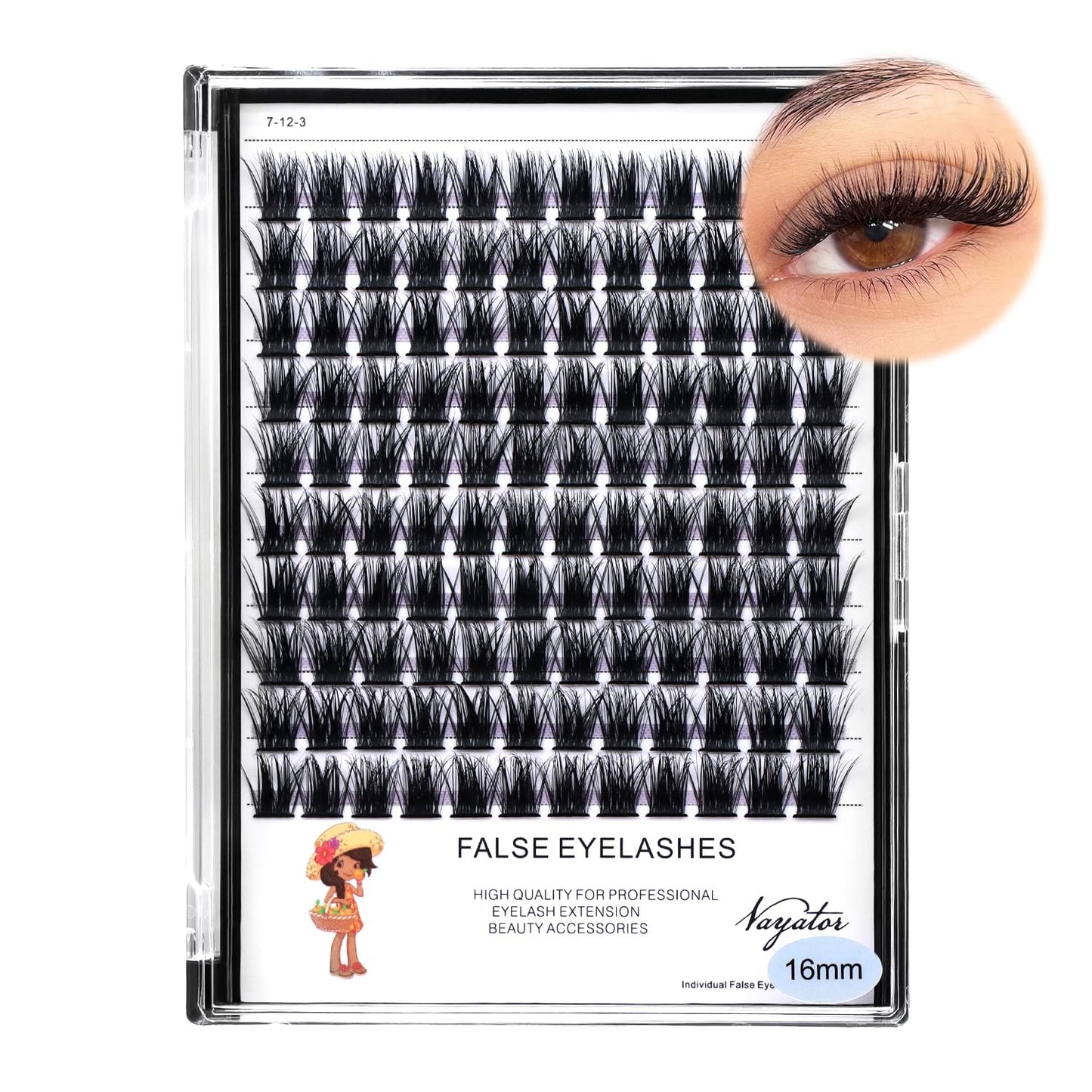 Vayator Wide Cluster D Curl Professional Makeup Individual Cluster Eyelashes Grafting Fake False Eyelashes Eyelash Extension Individual Eyelash (C#14mm)