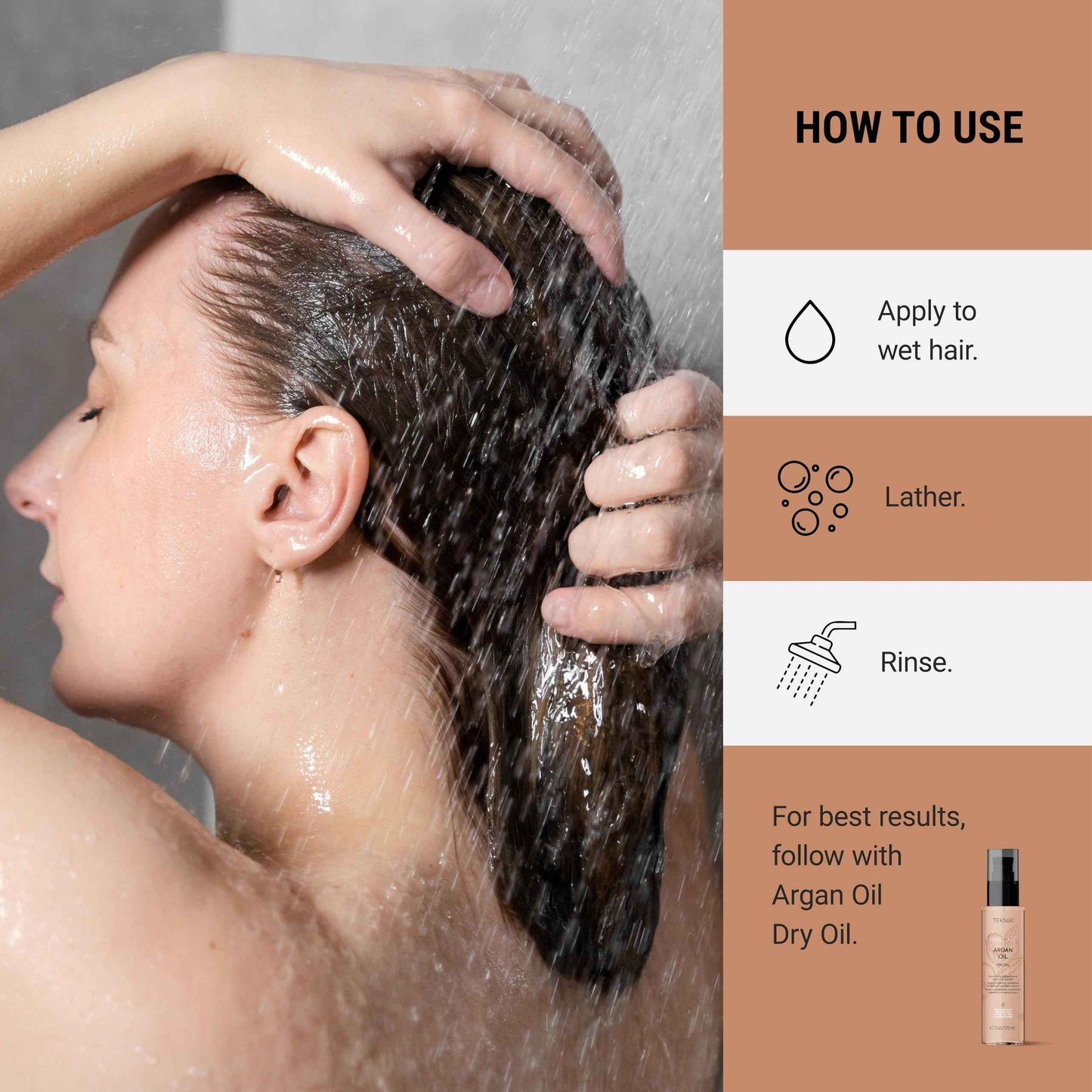 LAKMÉ Teknia Argan Oil Shampoo, Hydrating Shampoo with Argan Oil for Hair, 10.2 Fl Oz