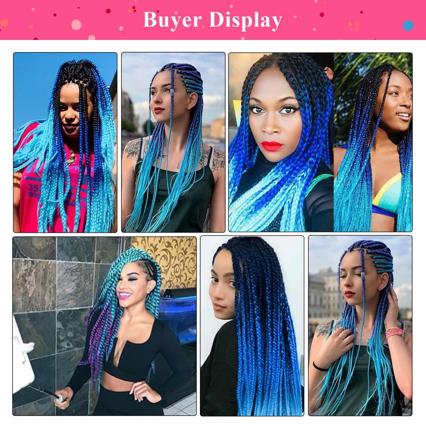 Braiding Hair Pre Stretched Ombre Braiding Hair Extensions for Braids 8Packs Long Braids Crochet Hair for Braiding 26 Inch EZ Braids Hot Water Setting Braiding Hair(70℃/80℃)