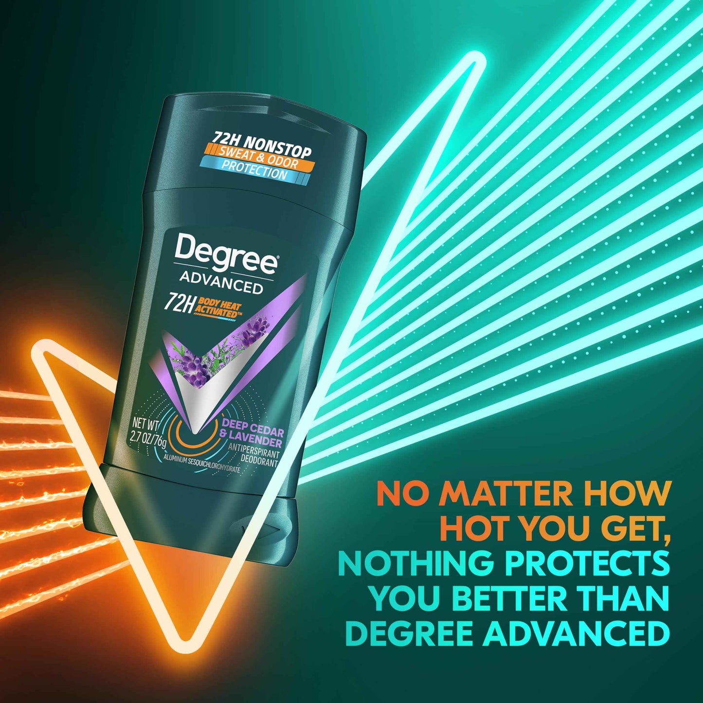 Degree Men Antiperspirant Deodorant Stick Deep Cedar & Lavender 4 Count 72-Hour Sweat and Odor Protection Deodorant for Men With Body Heat Activated Technology 2.7 oz