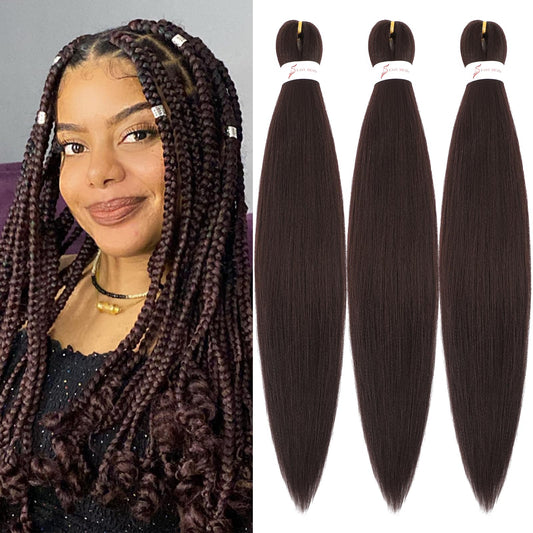 20 Inch Hair Extensions for Braids Prestretched Braiding Hair 99J Braiding Hair Kanekalon Braiding Hair Pre Stretched Soft Yaki Texture Synthetic Hair(20inch,99J#)