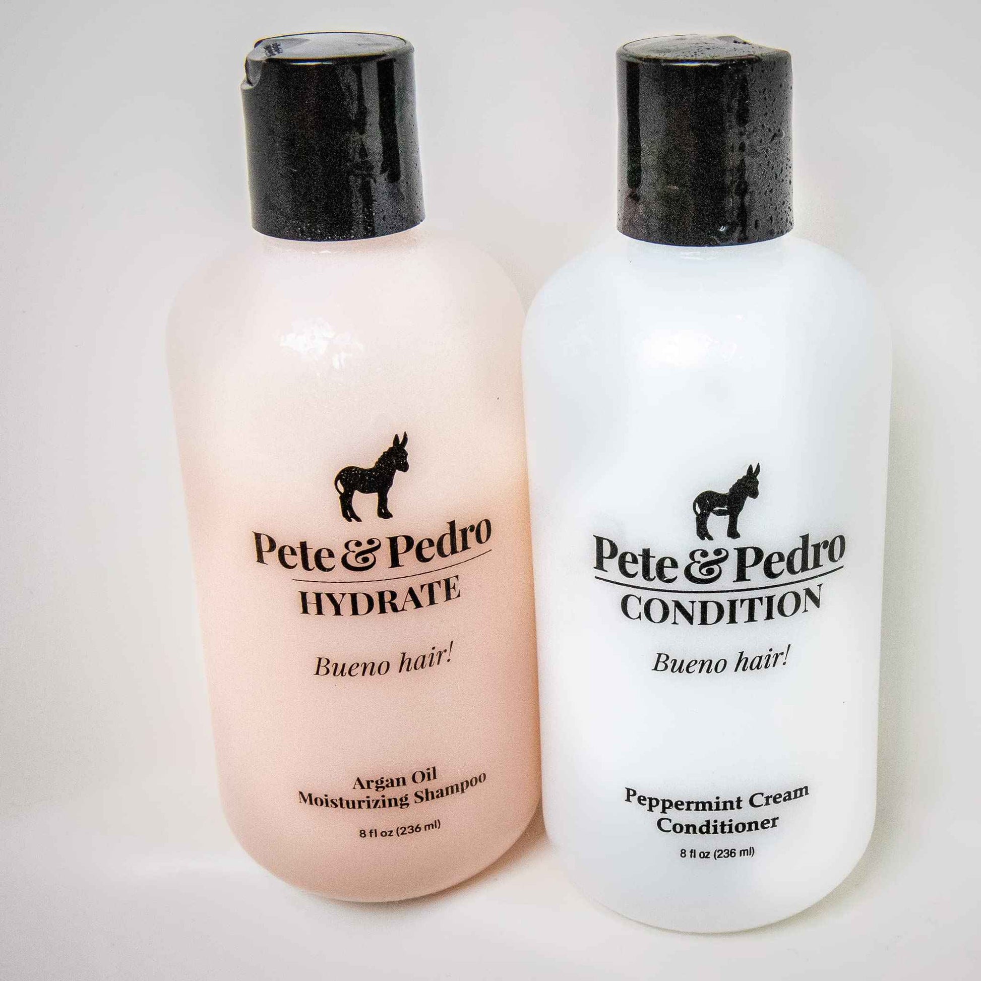 Pete & Pedro HYDRATE and CONDITION Hair Care Set | Argan Oil Moisturizing Shampoo and Hydrating Peppermint Conditioner For Men & Women | As Seen on Shark Tank, 8.5 oz. Each