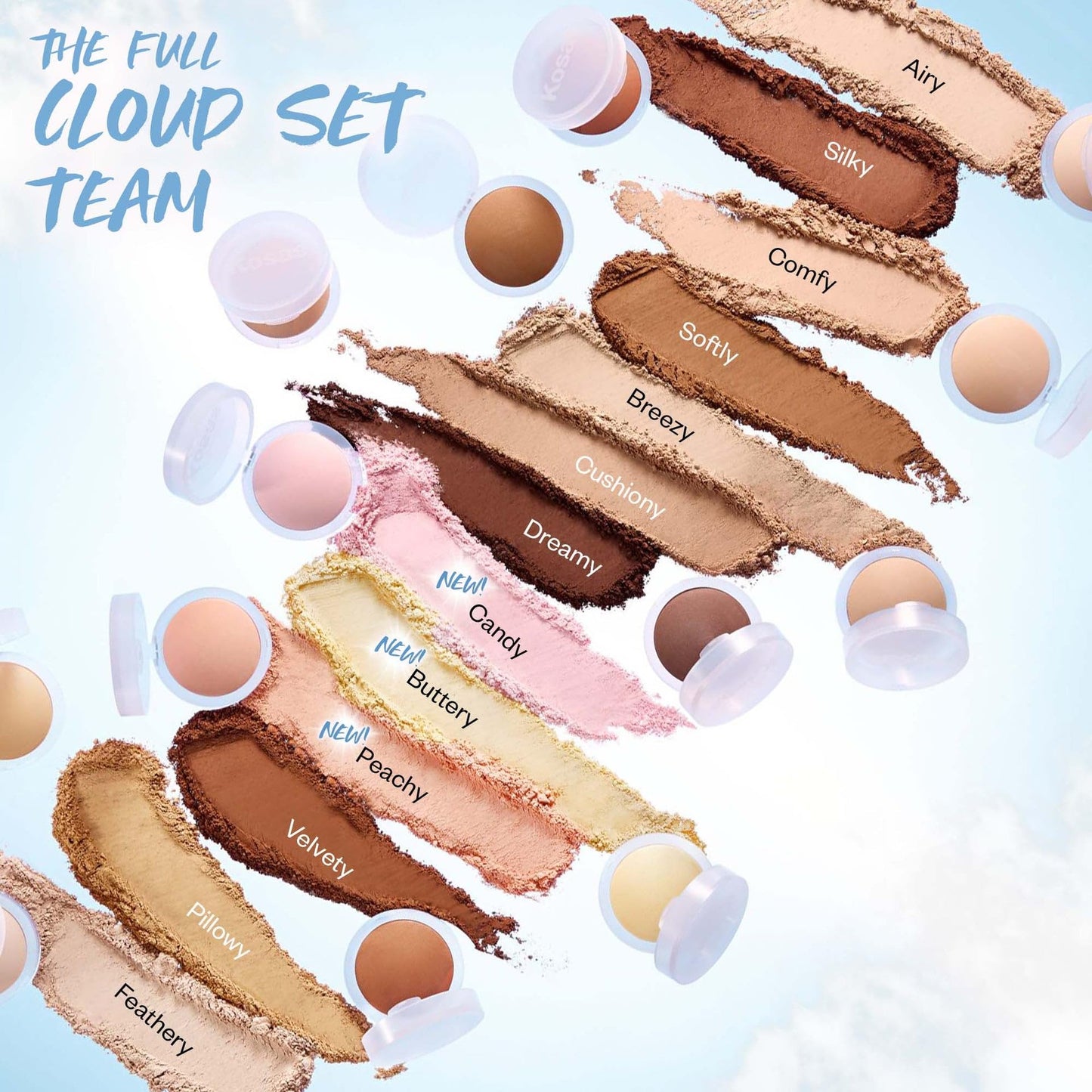 Kosas Cloud Set Face Setting Powder - Smoothing Shine Control, Soft, Sheer Translucent Makeup Finish, Portable & Long-Lasting Loose Pressed Baking Powder - Feathery (Sheer Tan Deep)