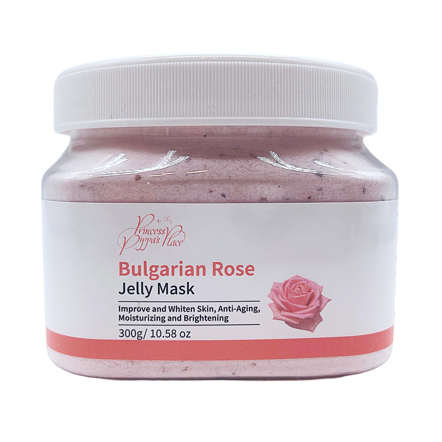 Princess Pippa's Place Bulgarian Rose Jelly Mask Powder- Jelly Face Mask Peel Off- Hydrating, Moisturizing, Anti-Aging Jelly Mask for Face Glowing and Radiant Skin- 300G/10.58 Oz