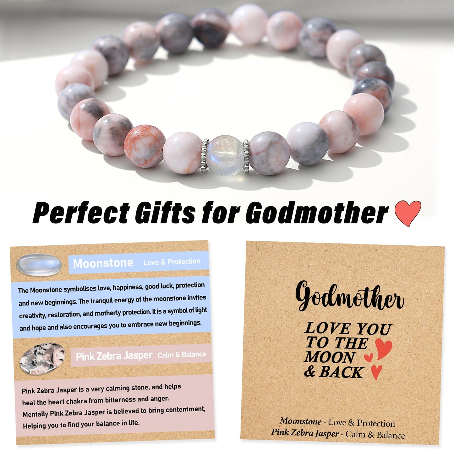 THEMEROL Godmother Gift Godmother Mothers Day Gifts Godmother Gifts from Godchild Godmother Proposal Godmother Bracelets God Mother Gifts for Women God Parents Presents Christmas Valentines Day