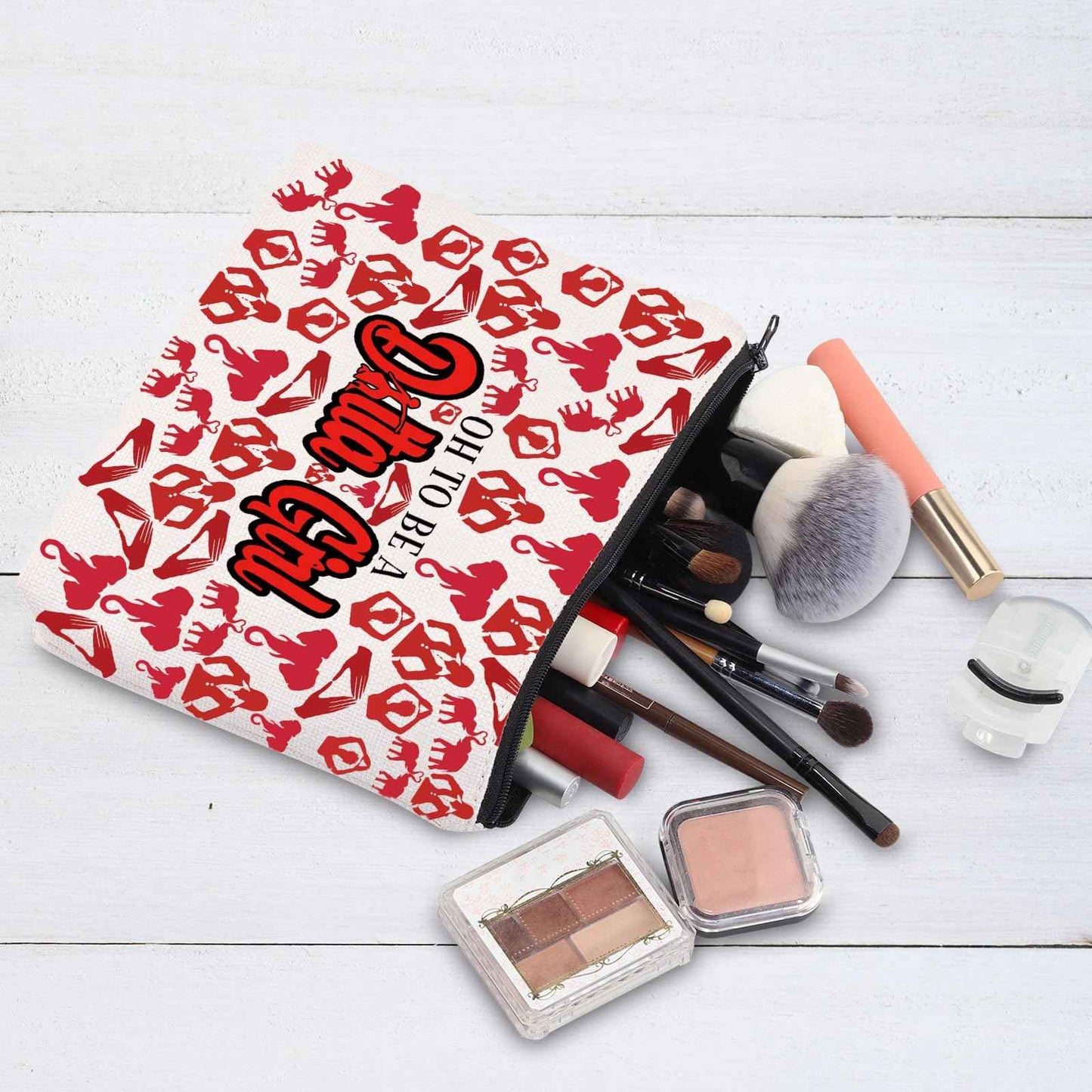 G2TUP Elephant Sorority Makeup Bag Oh To Be A Girl Cosmetic Pouch with Zippered Pocket for Women Girls (Oh To Be-new)