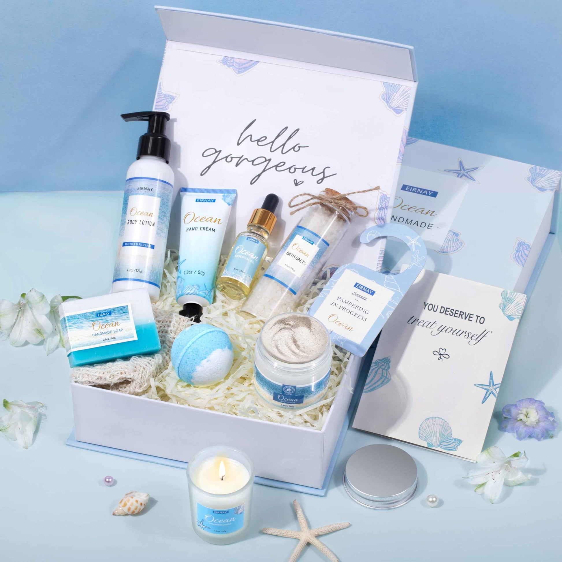 Gifts for Women, Birthday Gifts for Women, 12Pcs Ocean Relaxing Spa Gifts Basket, Bath and Body Gifts Set, Self Care Package for Mom, Wife, Girlfriend, Sister, Female Friends