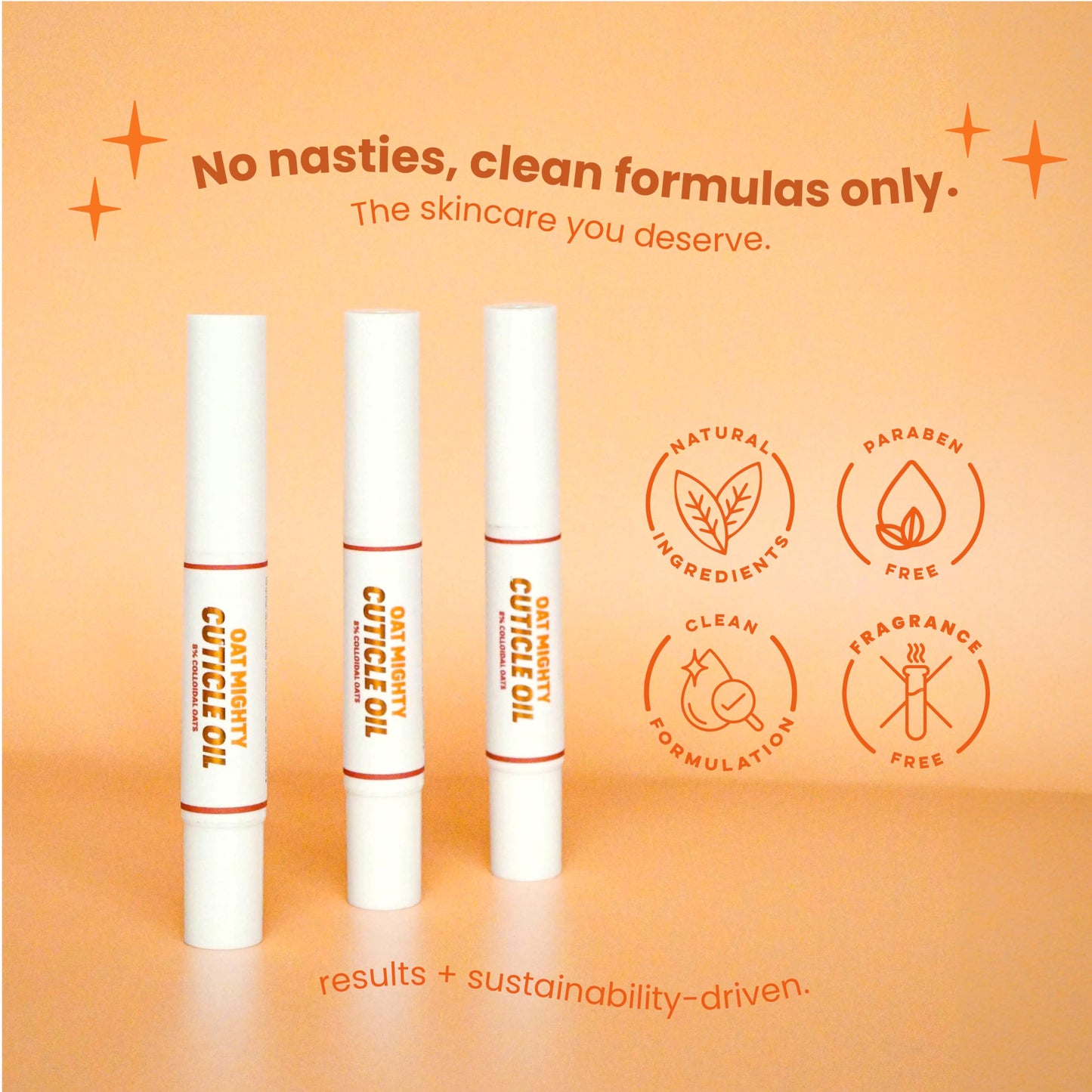 Handmade Heroes Strengthener 8% Colloidal Oat Cuticle Oil Pen 2 pen set - Nourish Repair Cuticles Hands Vegan Cruelty Free