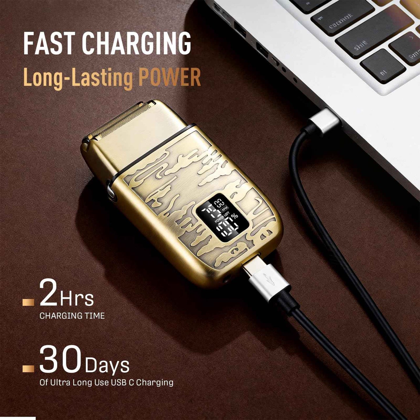 VNTGSHAVER Mens Foil Shavers, Beard Trimmers for Men Professional,Electric Shavers for Men, Mustache Trimmer Face Shaver, Wet/Dry Beard Shaver, 3 Peeds Electric Razor for Face (Bright Bronze)