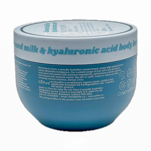 Ciroa Ultra-Hydrating Body Butter With Shea Butter And Glycerin Almond Milk And Hyaluronic Acid 15.8 oz