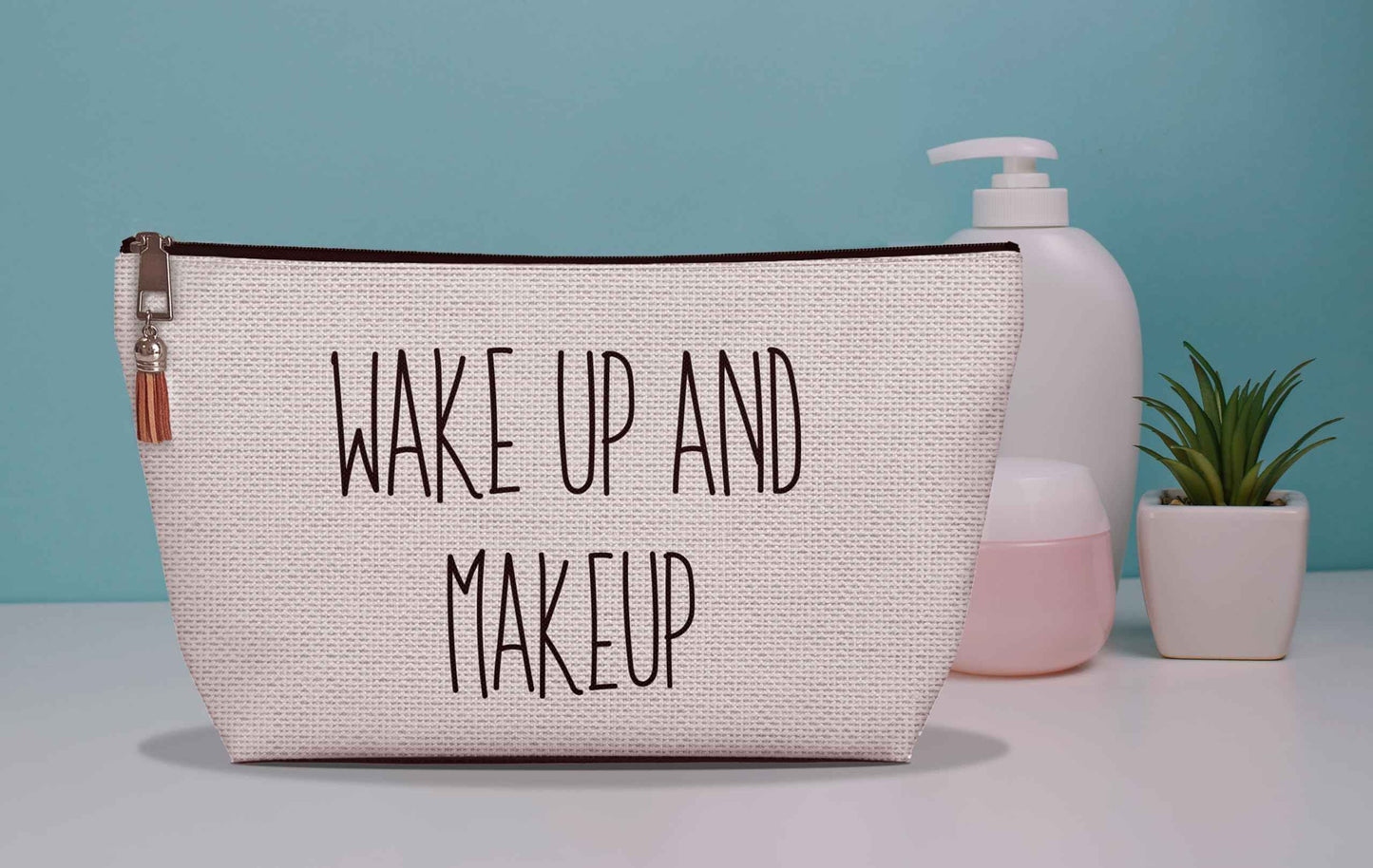 USEFEX Stylish Makeup Bag Organizer | Perfect 100% Cotton Canvas Cosmetic Bag Ideal for Travel and for Cute Gifts