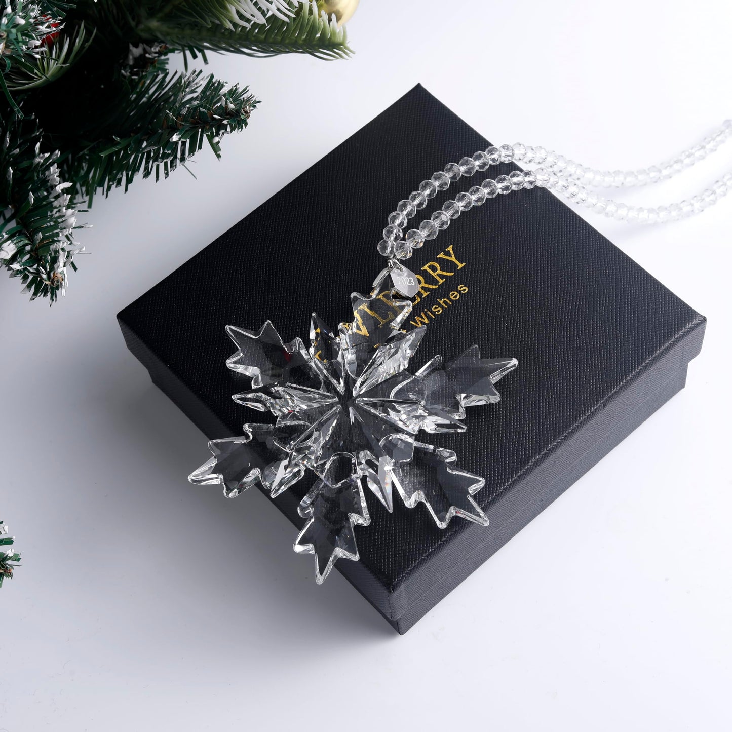 2023 Annual Limited Edition Ornament Crystal Snowflake Christmas Tree Hanging Pendant for Loved One (Clear 2023)