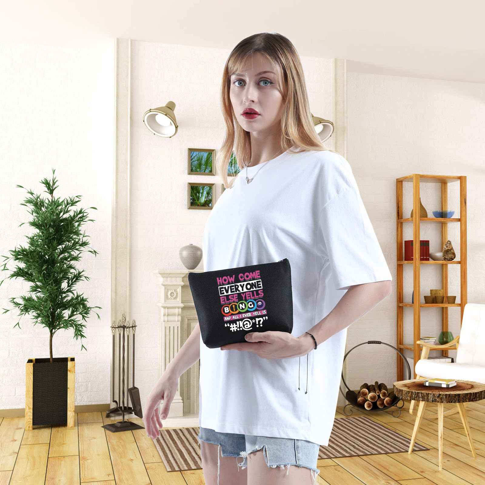 WCGXKO Funny Player Gift Lucky Bag Game Lover Zipper Pouch Makeup Bag (HOW COME)