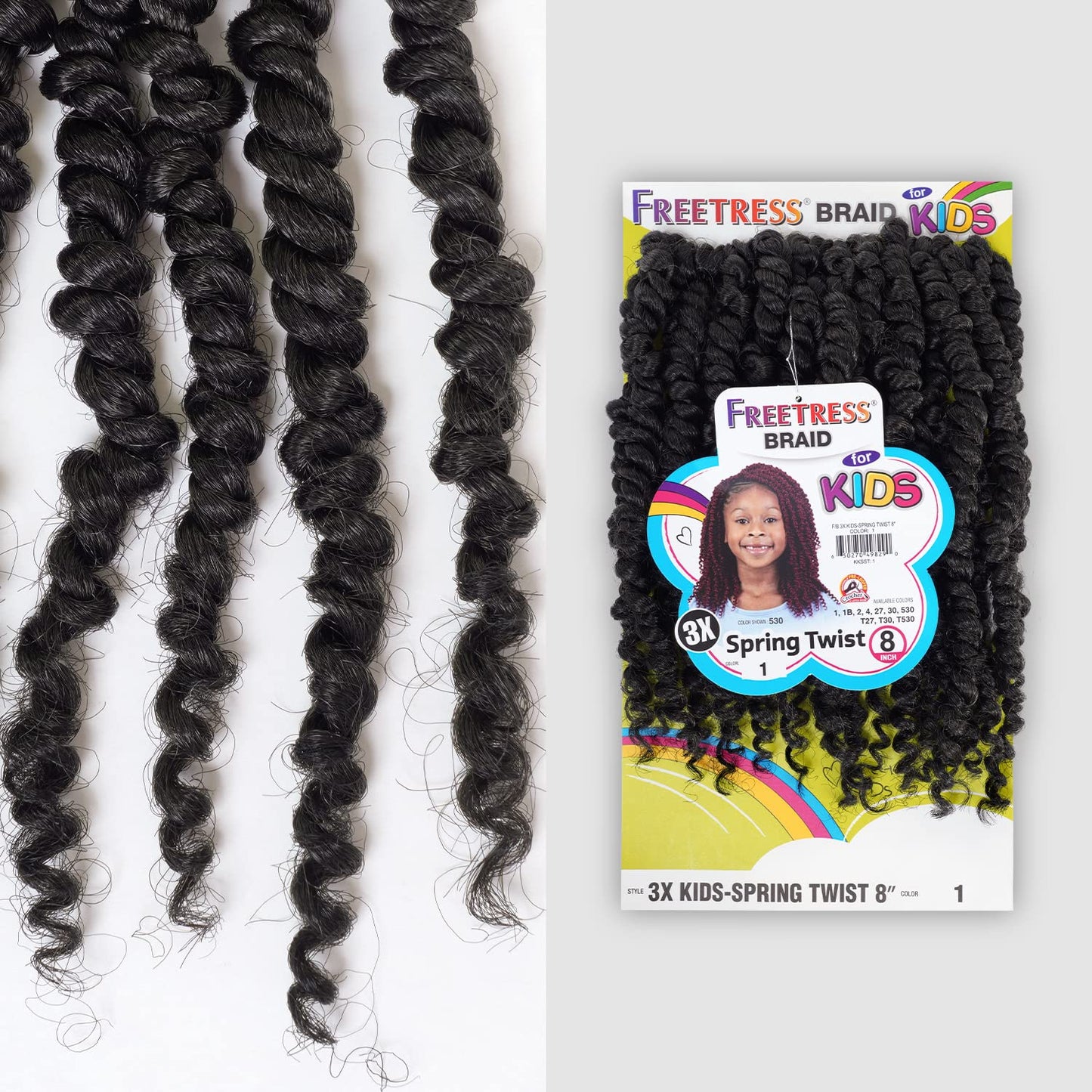 FreeTress Crochet Braids 3X Kids Spring Twist 8" (1-PACK, T530)