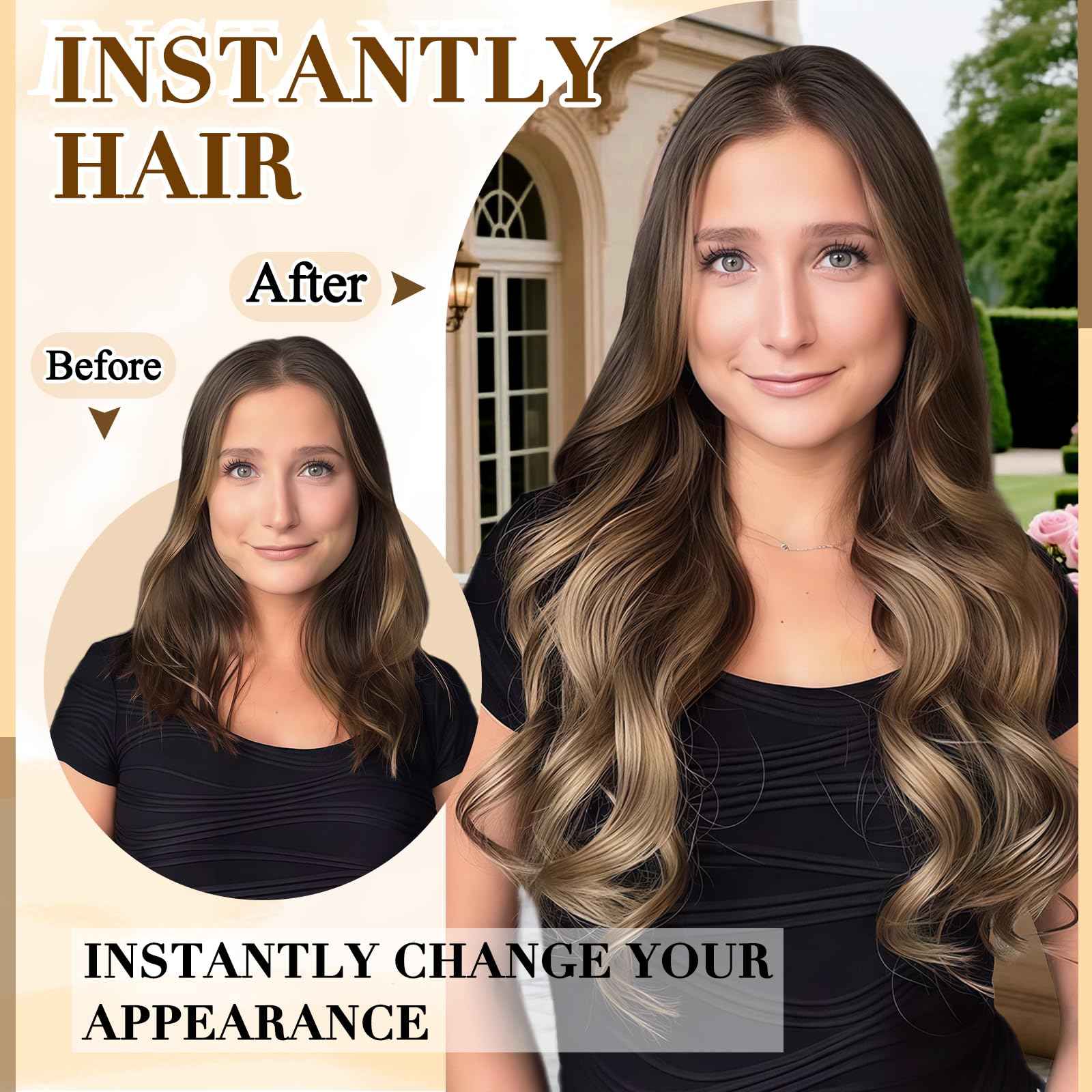 Clip in Hair Extensions Real Human Hair, 14 inch 80g, Balayage Invisible Remy Human hair Clip in Extensions for Women Seamless Straight 8Pcs Double Weft Dark Brown to Chestnut Brown