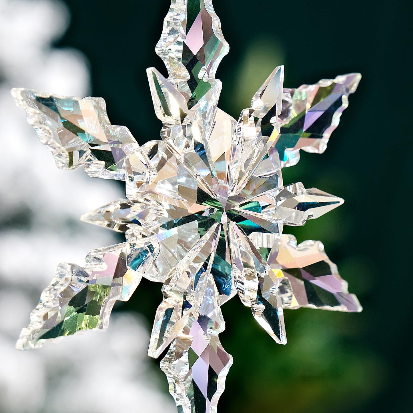 2024 Annual Christmas Ornaments Crystal Snowflake Star - Christmas Tree Ornaments Pendant Crystal Sun Catcher Home Hanging Decor