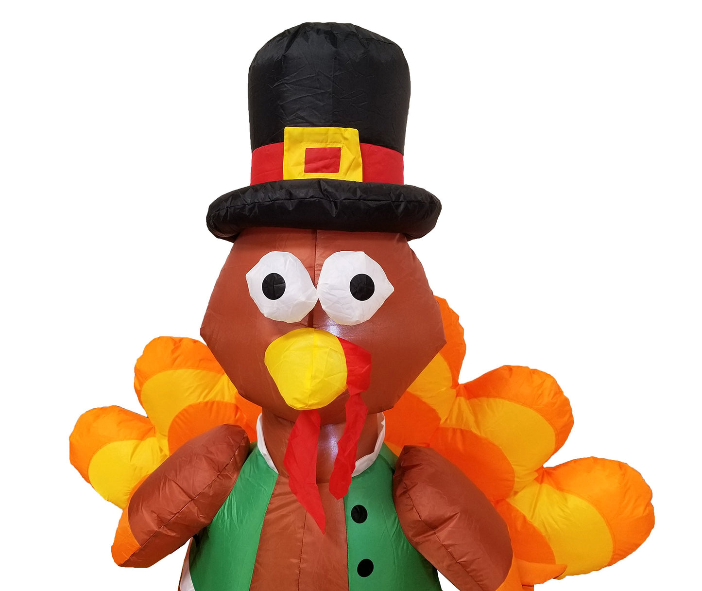 4 Foot Tall Happy Thanksgiving Inflatable Turkey with Pilgrim Hat Perfect Thanksgiving Autumn LED Lights Decor Outdoor Indoor Holiday Decorations, Blow up Lighted Yard Lawn Decor Home Family Outside