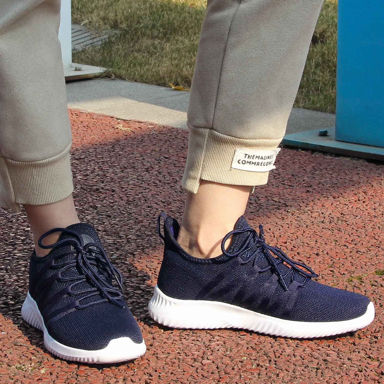 Feethit Womens Slip On Running Shoes Non Slip Walking Shoes Lightweight Gym Workout Shoes Breathable Fashion Sneakers All Dark Blue Size 9.5