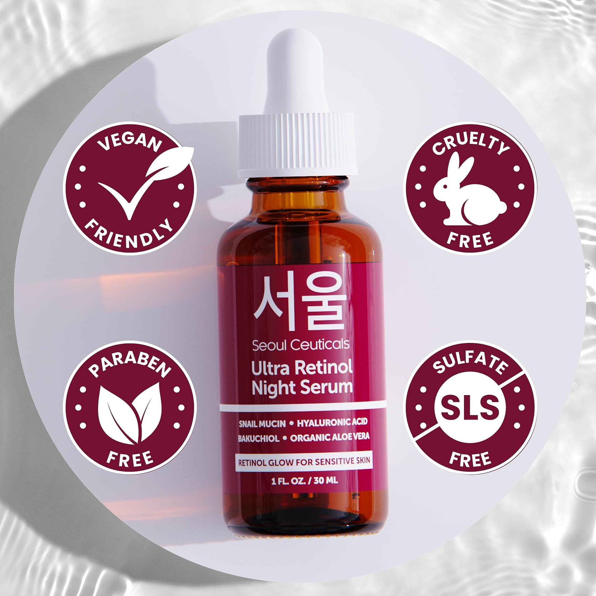 SeoulCeuticals Retinol + Vitamin C Serum - Korean Skincare Bundle for Anti Aging