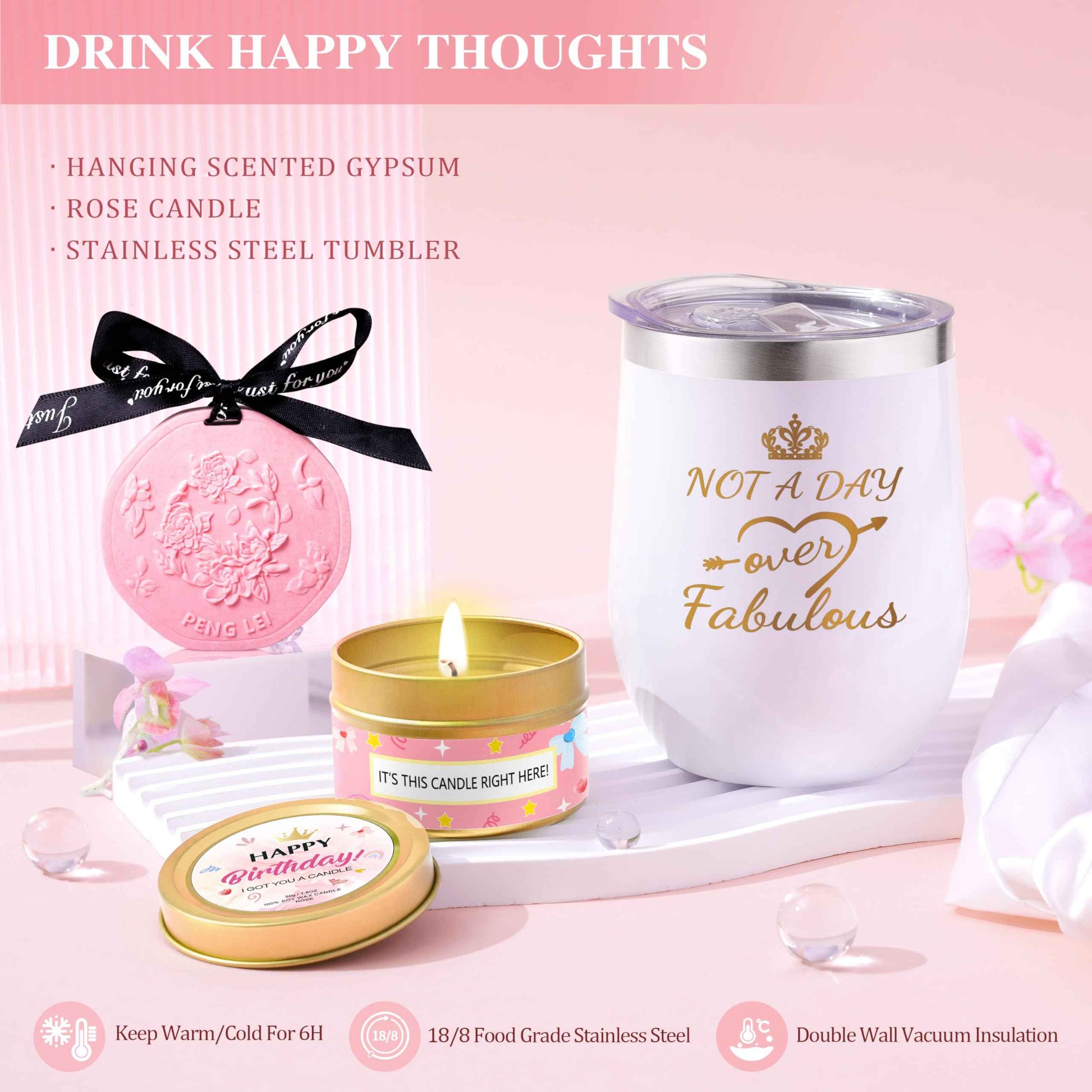 Birthday Gifts for Women, Happy Birthday Gifts Basket for Women Self Care Gift Get Well Soon Gifts, Rose Relaxing Spa Gift Basket with Beach Towel, Woman Birthday Gift for Sister Coworker Her Bestie