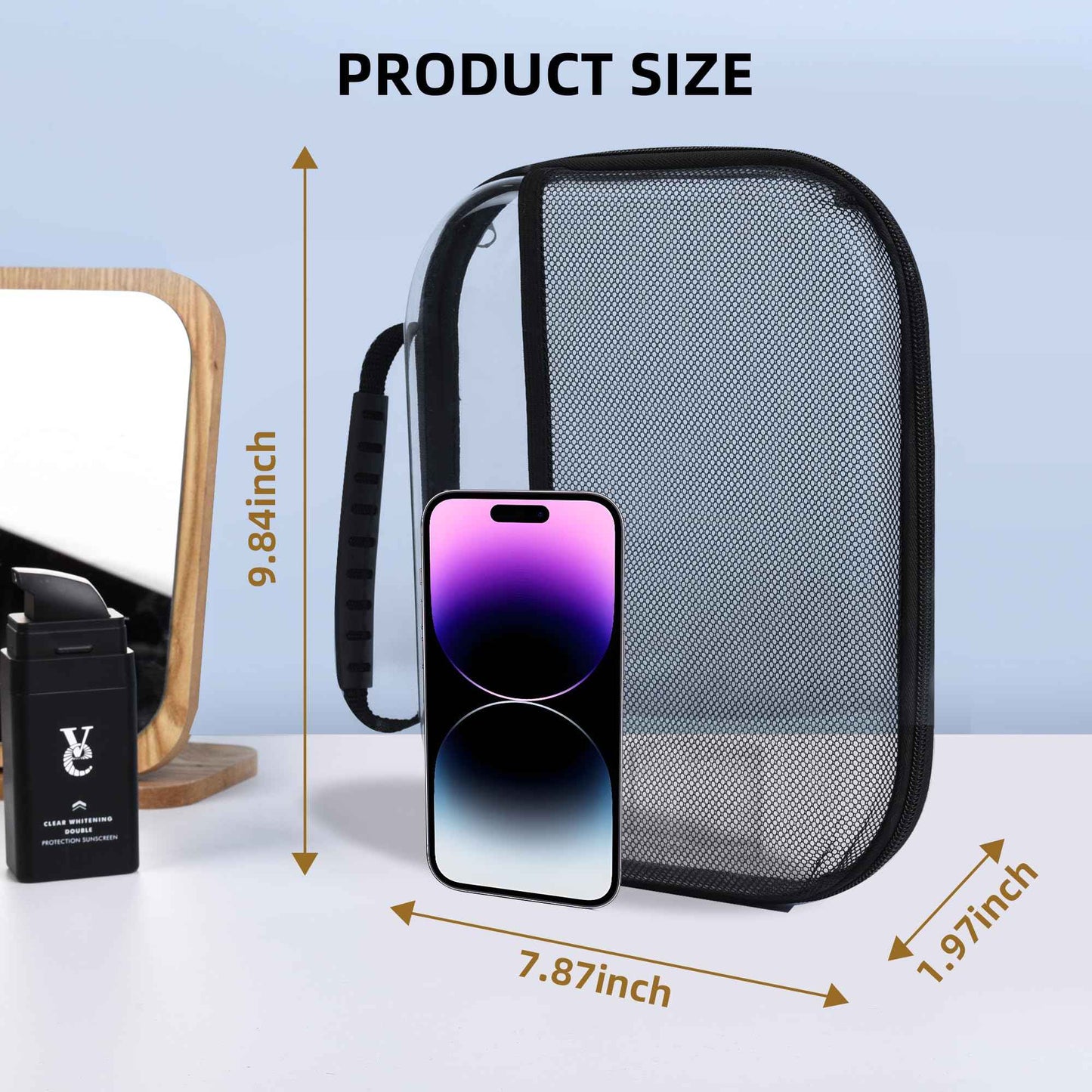 XULIONTS 3PCS Clear Hard Shell Zipper Case, Portable Cosmetic Bag with Zipper, Clear Toiletry Bag, Waterproof Diaper Bag Organizing Pouches, Hard Travel Case, Thanksgiving Christmas Storage Bins