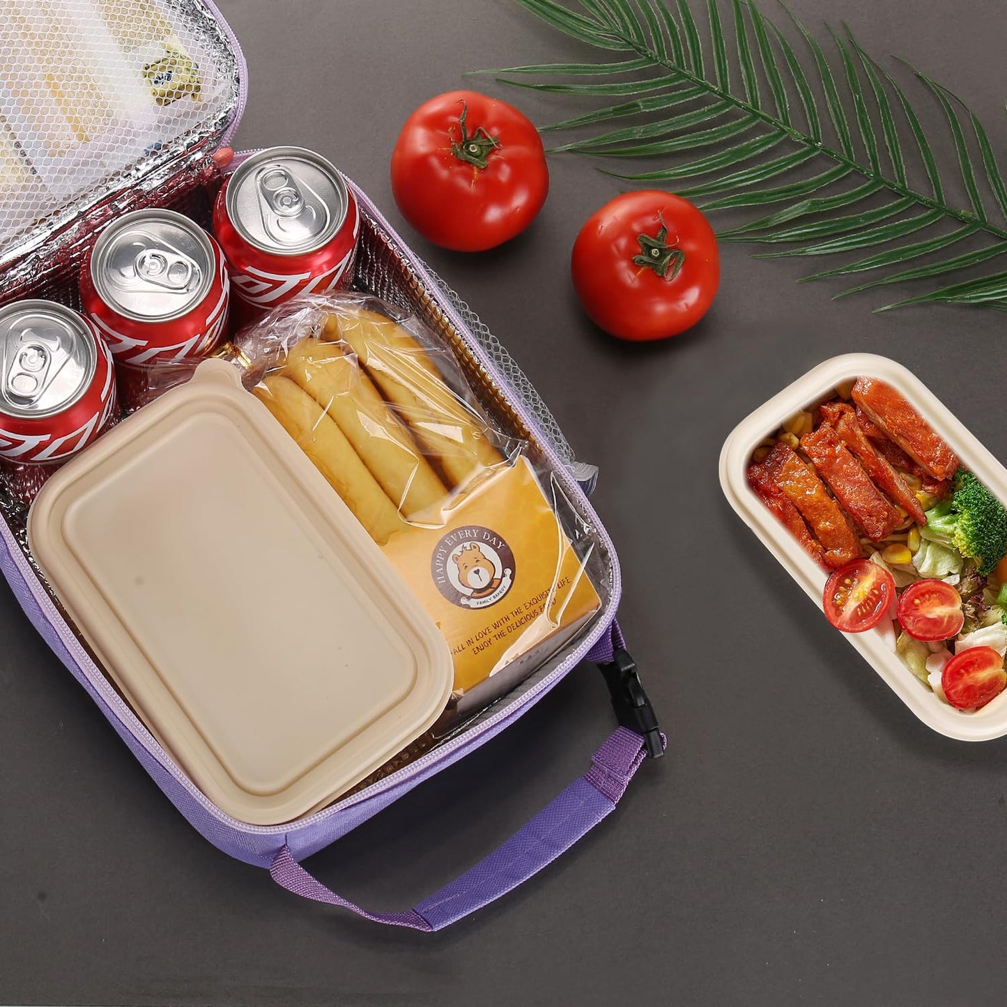 AYEANY Lunch box Lunch bag for men women Lunchbox Lunch bags Insulated Lunch bag Lunch box cooler (Purple)