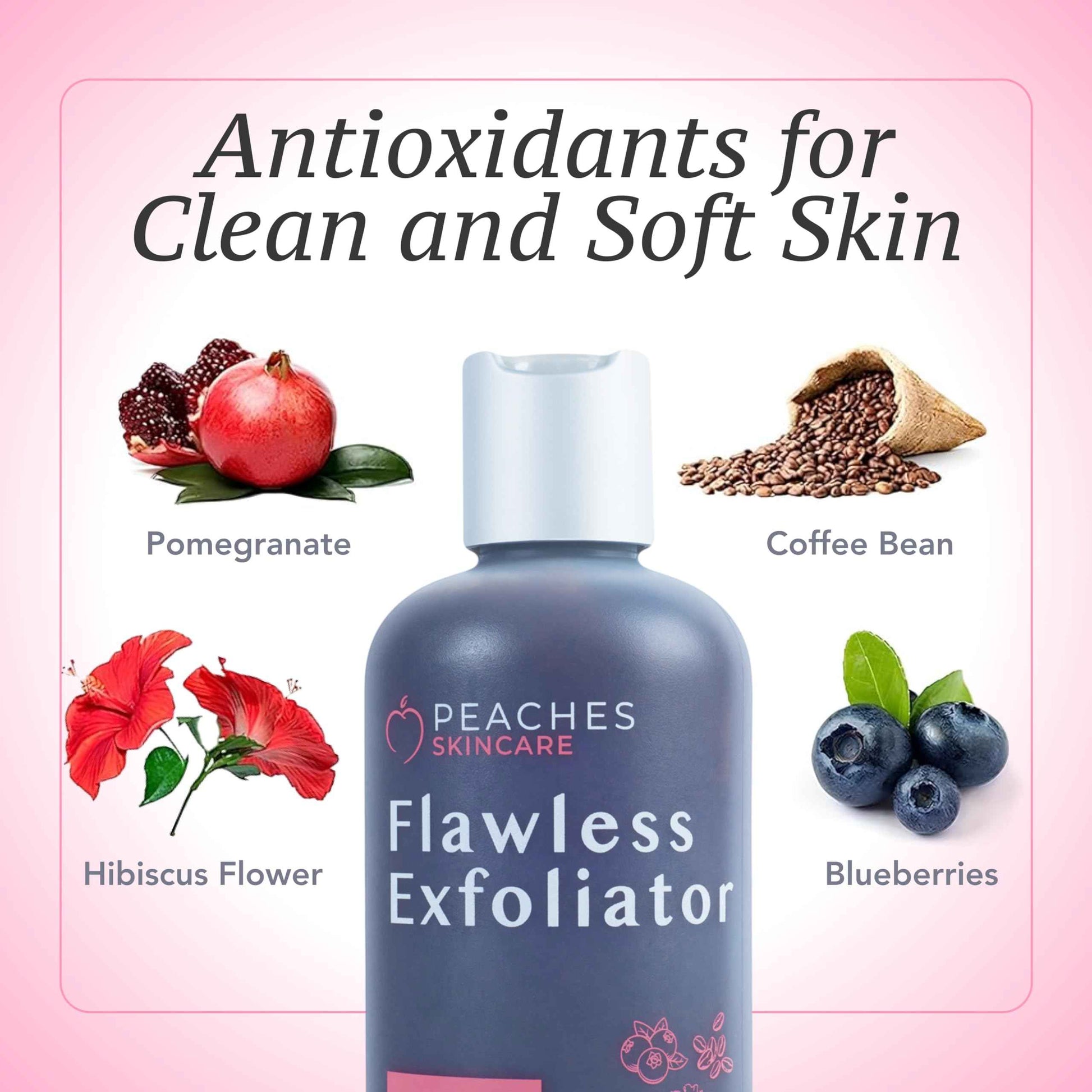 Vegan Face Exfoliator Scrub – Gentle Daily Facial Scrub with Blueberry, Coffee Bean, and Vitamin C – Face Exfoliant for Smooth, Radiant Skin – Flawless Exfoliator (8 oz)