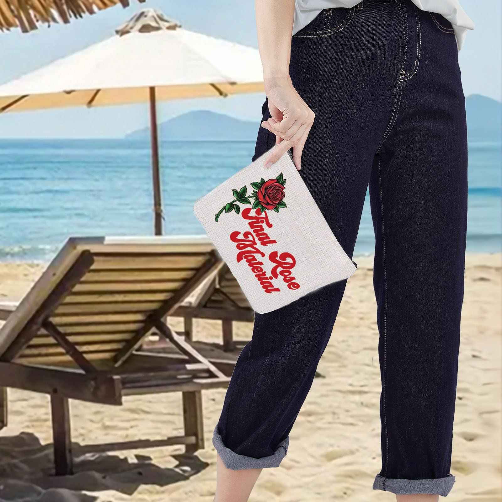 LEVLO Bachelor Fans Cosmetic Make Up Bag Bachelor TV Show Inspired Gift Final Rose Material Cosmetic Bag