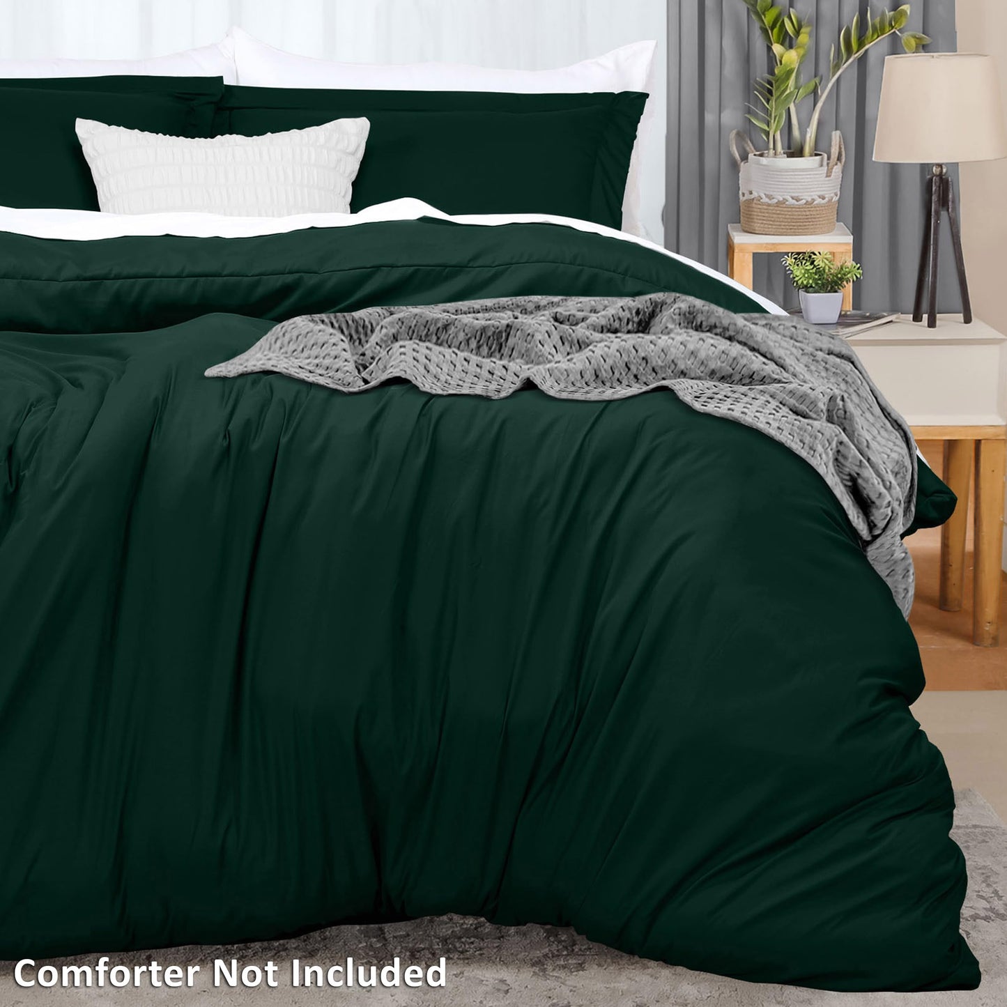 Utopia Bedding Duvet Cover Queen Size - 1 Duvet Cover with 2 Pillow Shams - 3 Pieces Bedding Duvet Cover with Zipper Closure - Soft Brushed Microfiber, 90 X 90 Inches (Queen, Emerald)