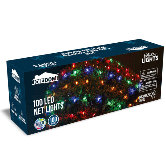 Joiedomi 100 LED Christmas Net Lights for Indoor & Outdoor Decorations, Christmas Events, Christmas Eve Night Decor, Christmas Tree, Bushes (Multi-Color)