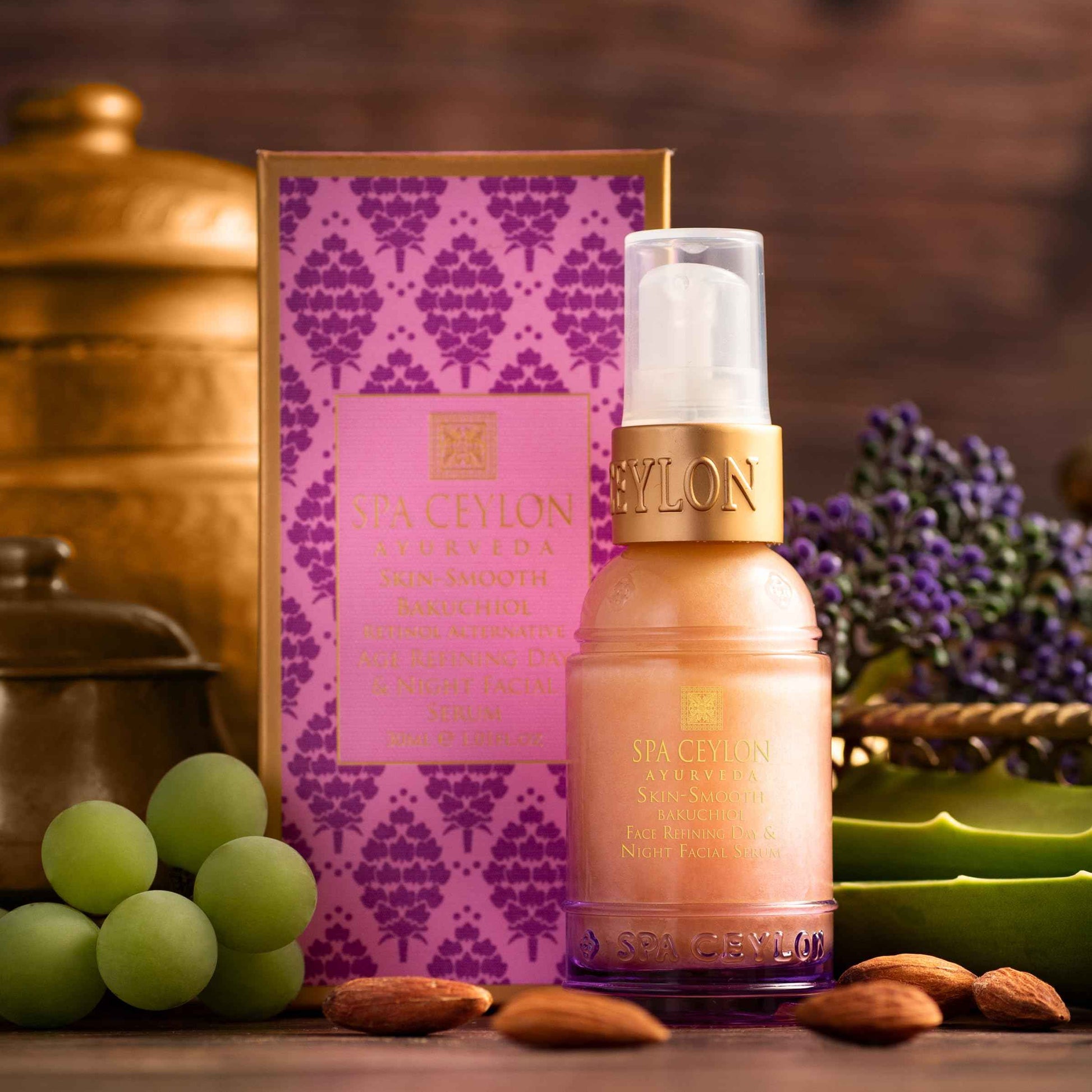 SPA CEYLON Bakuchiol Age Refining Day and Night Facial Serum | Retinol Alternative | Hyaluronic Acid Serum