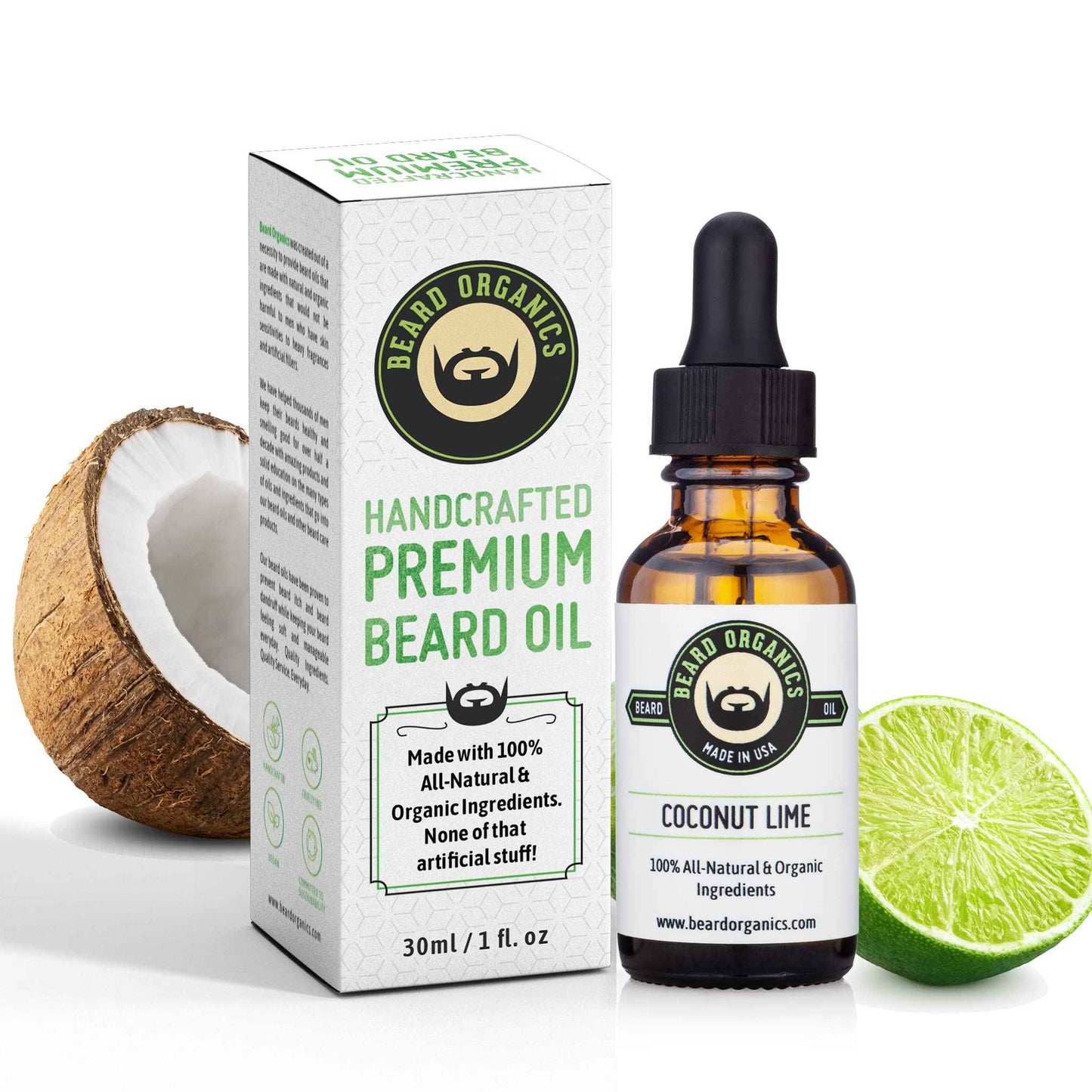 Beard Organics Coconut Lime Beard Oil | Coconut & Lime Scent