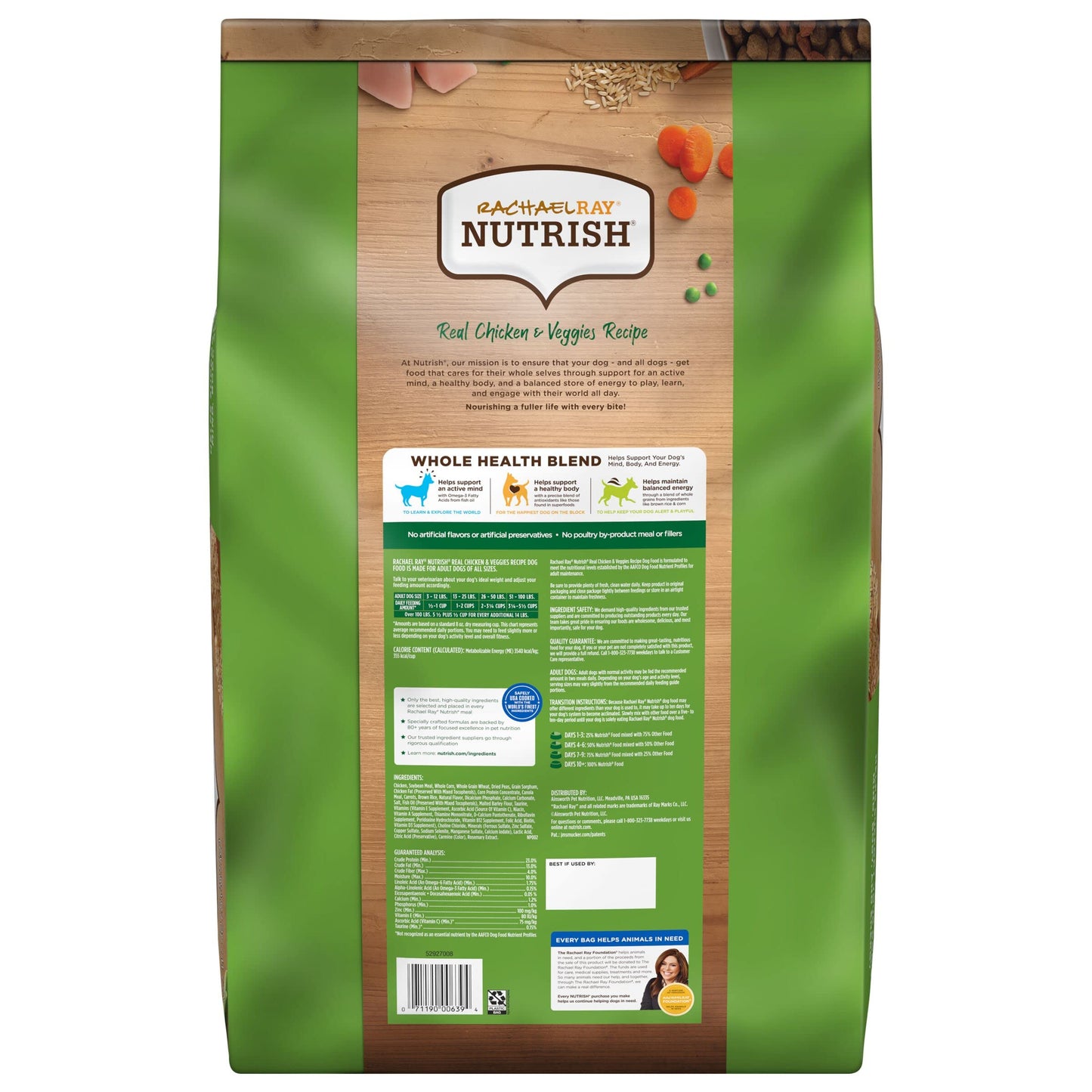 Rachael Ray Nutrish Premium Natural Dry Dog Food with Added Vitamins, Minerals & Taurine, Real Chicken & Veggies Recipe, 40 Pounds (Packaging May Vary)