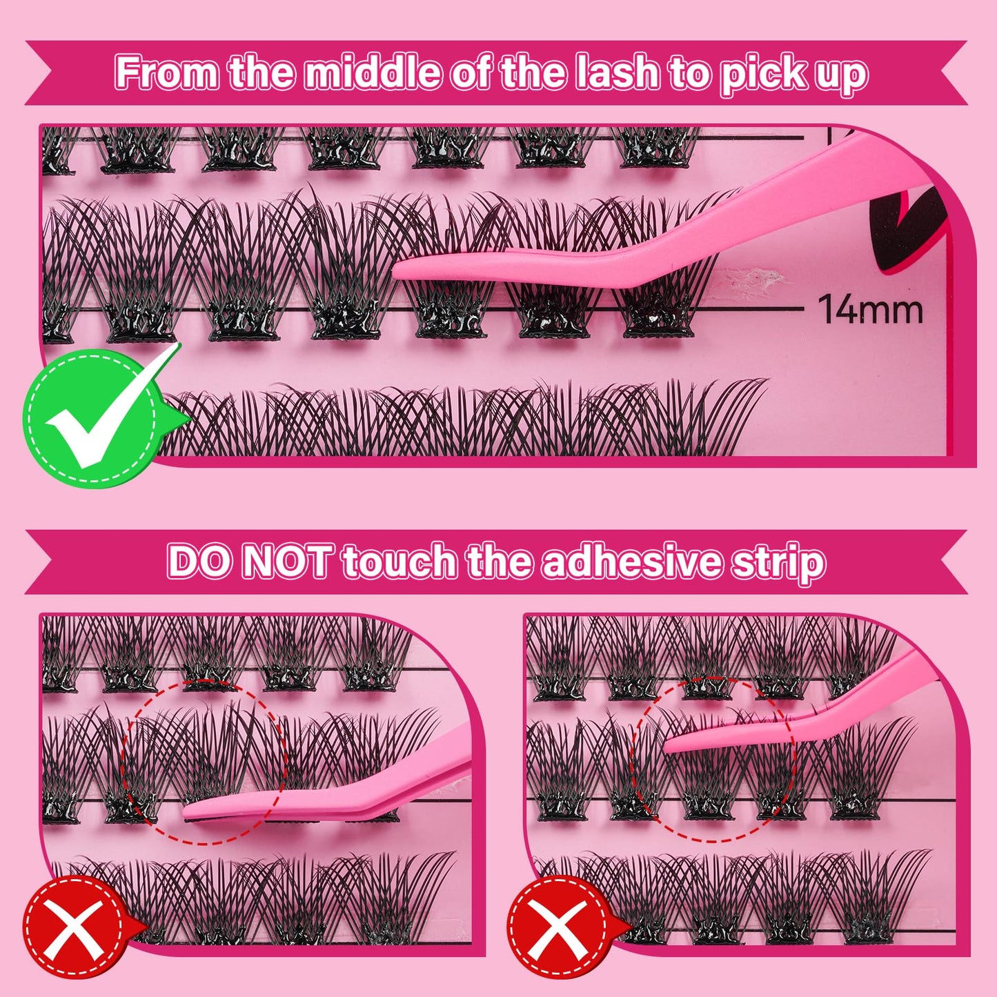 Self Adhesive Eyelashes 48Pcs Lash Clusters Self Stick Lashes Reusable Self-adhesive Lashes No Glue Cluster Lashes Easy for Use(Velvety,D-10-18mix)