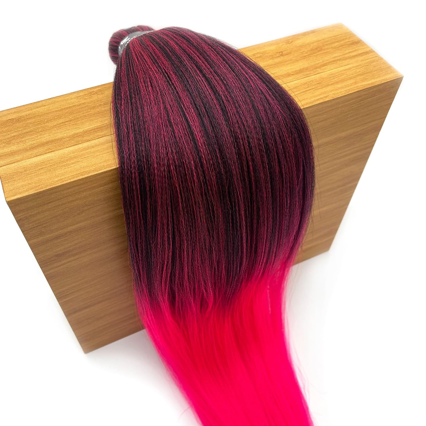 UPruyo Pink Ombre Braiding Hair Pre Stretched Kanekalo Mixed 1b Pink Braiding Hair Extensions for Braiding Box Braids Knotless Prestretched Braiding Hair Ombre 26 inch